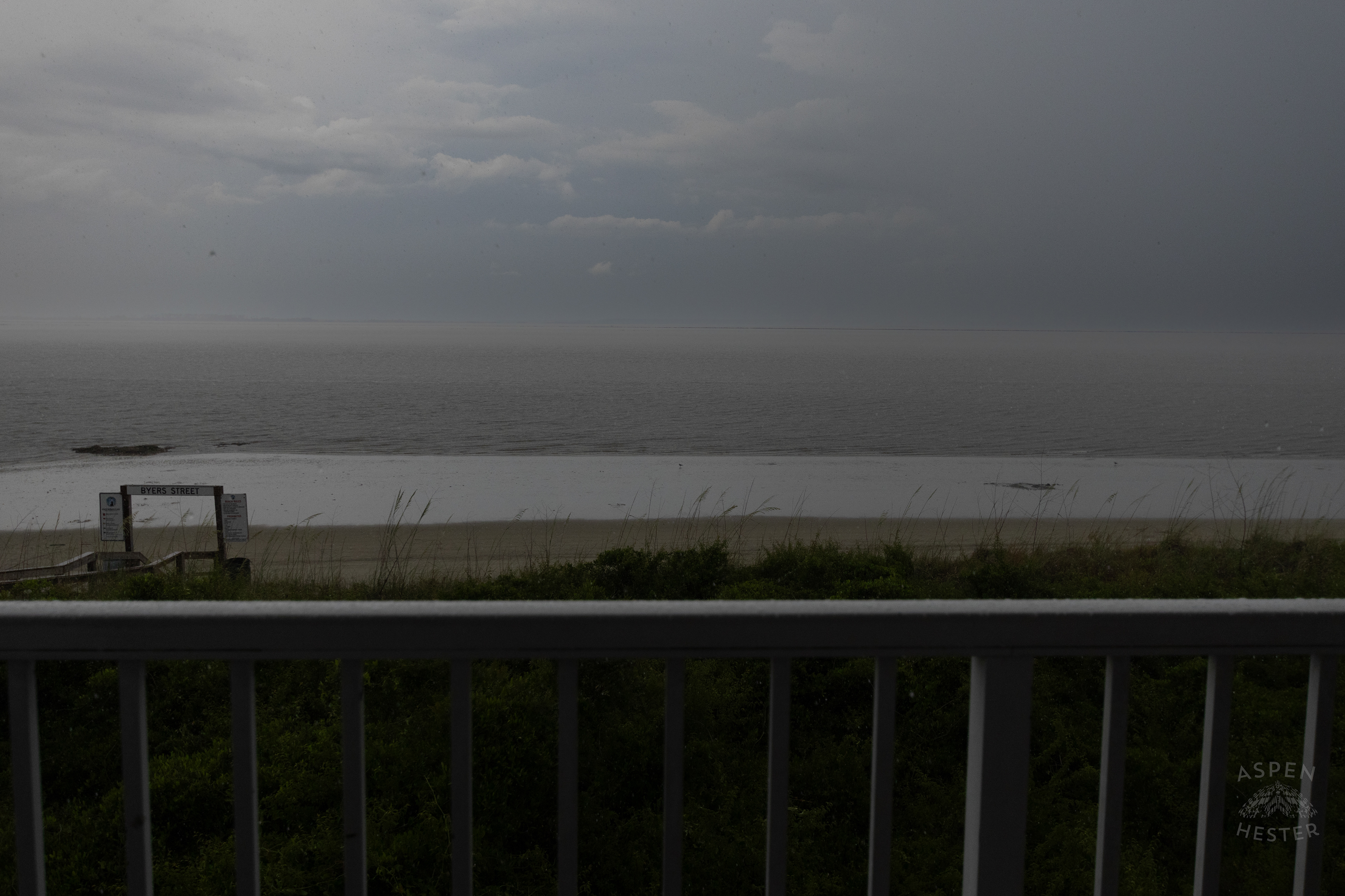 The Beach as A Thunderstorm Rolls Over Tybee Island Georgia. June 27th, 2024/Aspen Hester