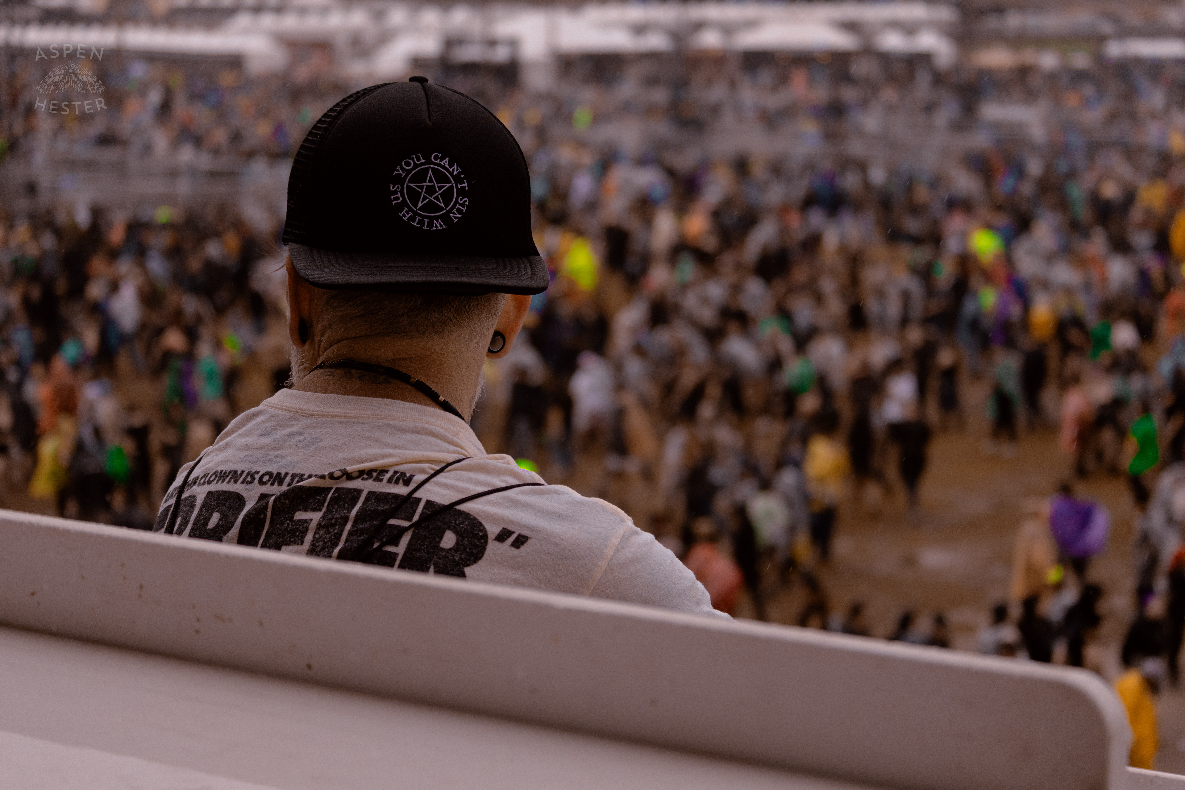Rocker Watching From the VIP Tower During Saturday at Louder than Life. September 28th, 2024/Aspen Hester 