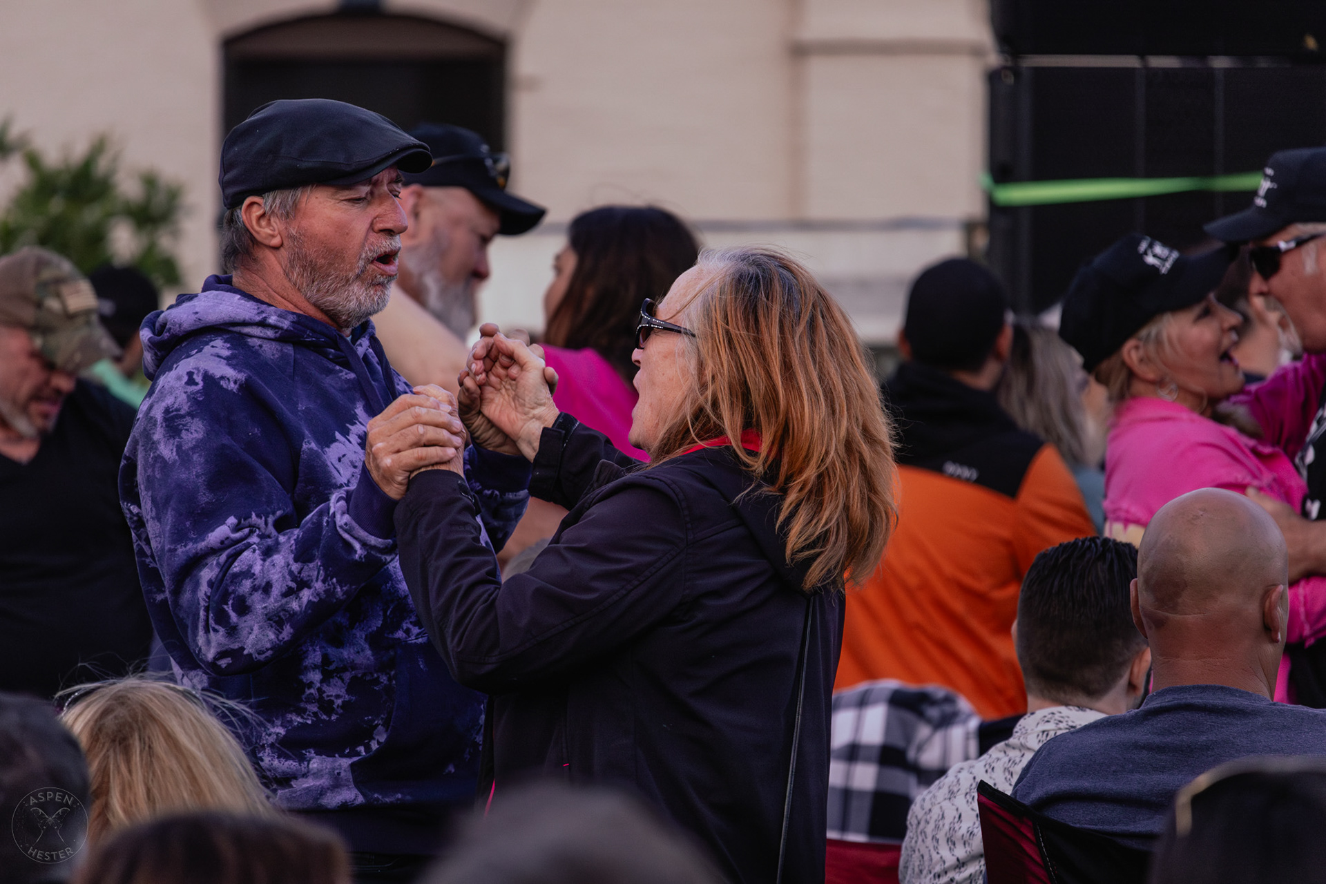 Lovers Slow Dancing to The Juicebox Heroes At Clarksville 'Good Times' Summer Concert Series. May 11th, 2024/Aspen Hester
