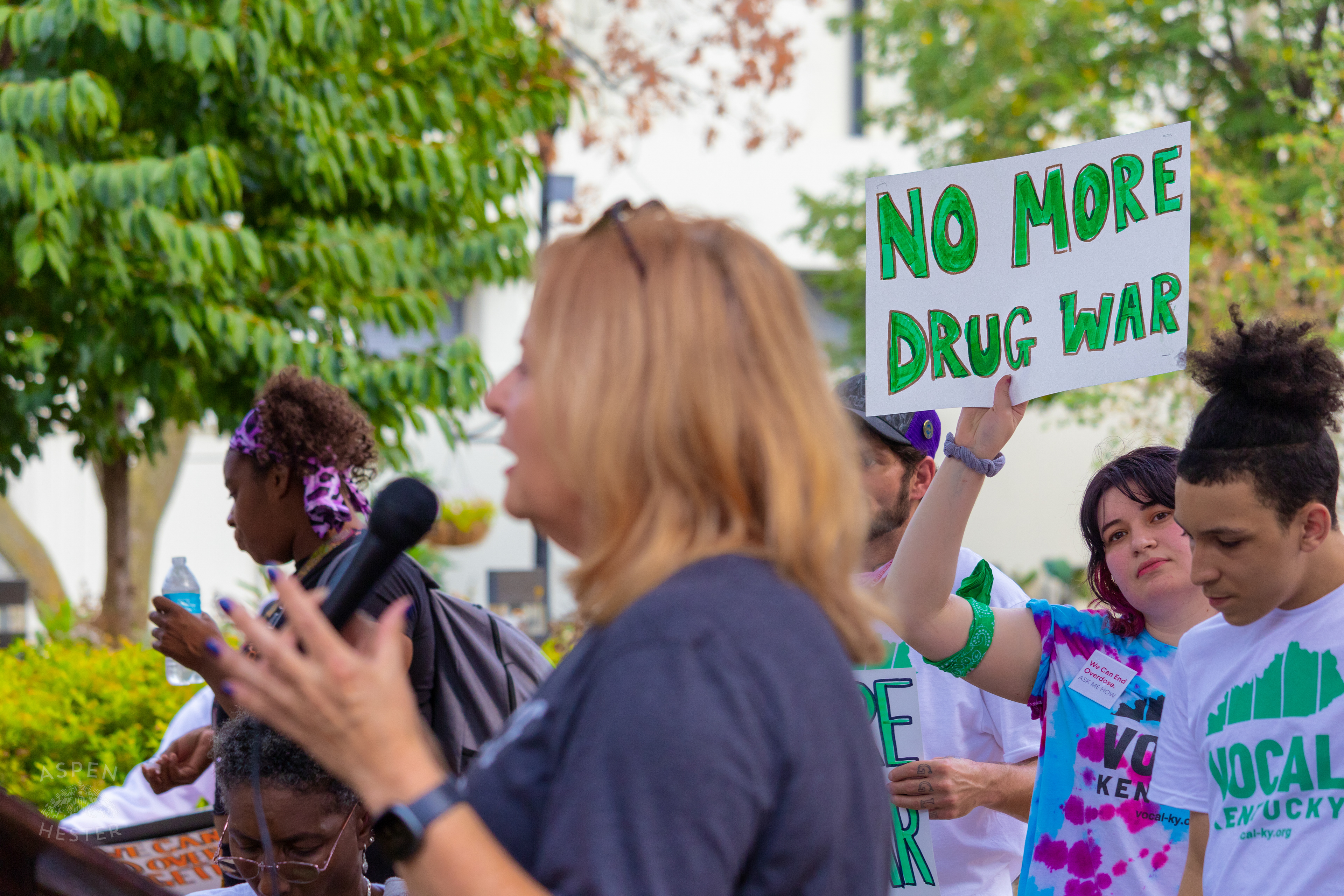 Former Kentucky State Representative Joni Jenkins Speaks at The 3rd Annual Vocal KY International Overdose Awareness Day Rally and March. August 31st, 2024/Aspen Hester