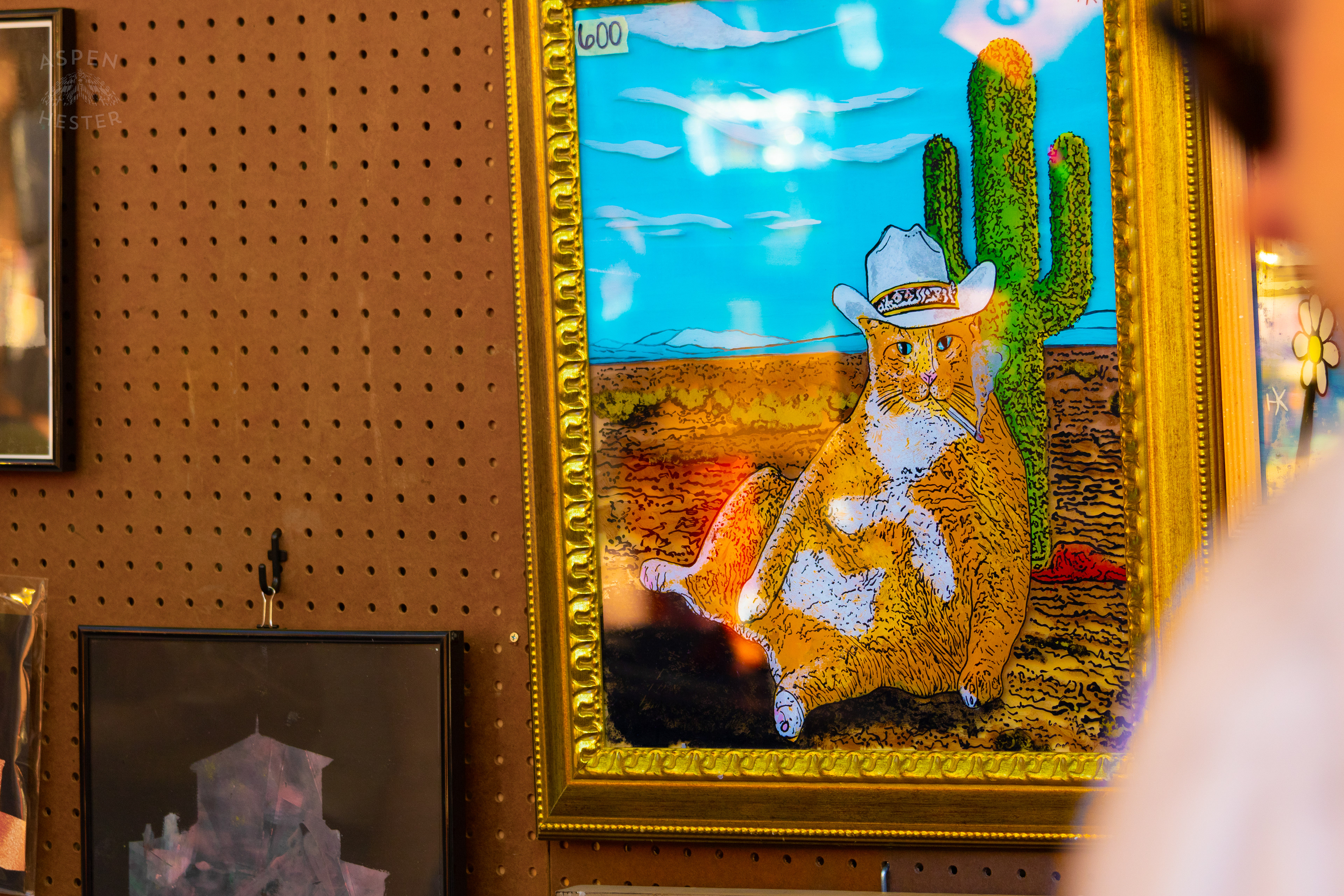 Fat Cowboy Cat Painting Made by Harild Kyler Arts for Sale At The 2024 Louisville Unfair. October 5th, 2024/Aspen Hester