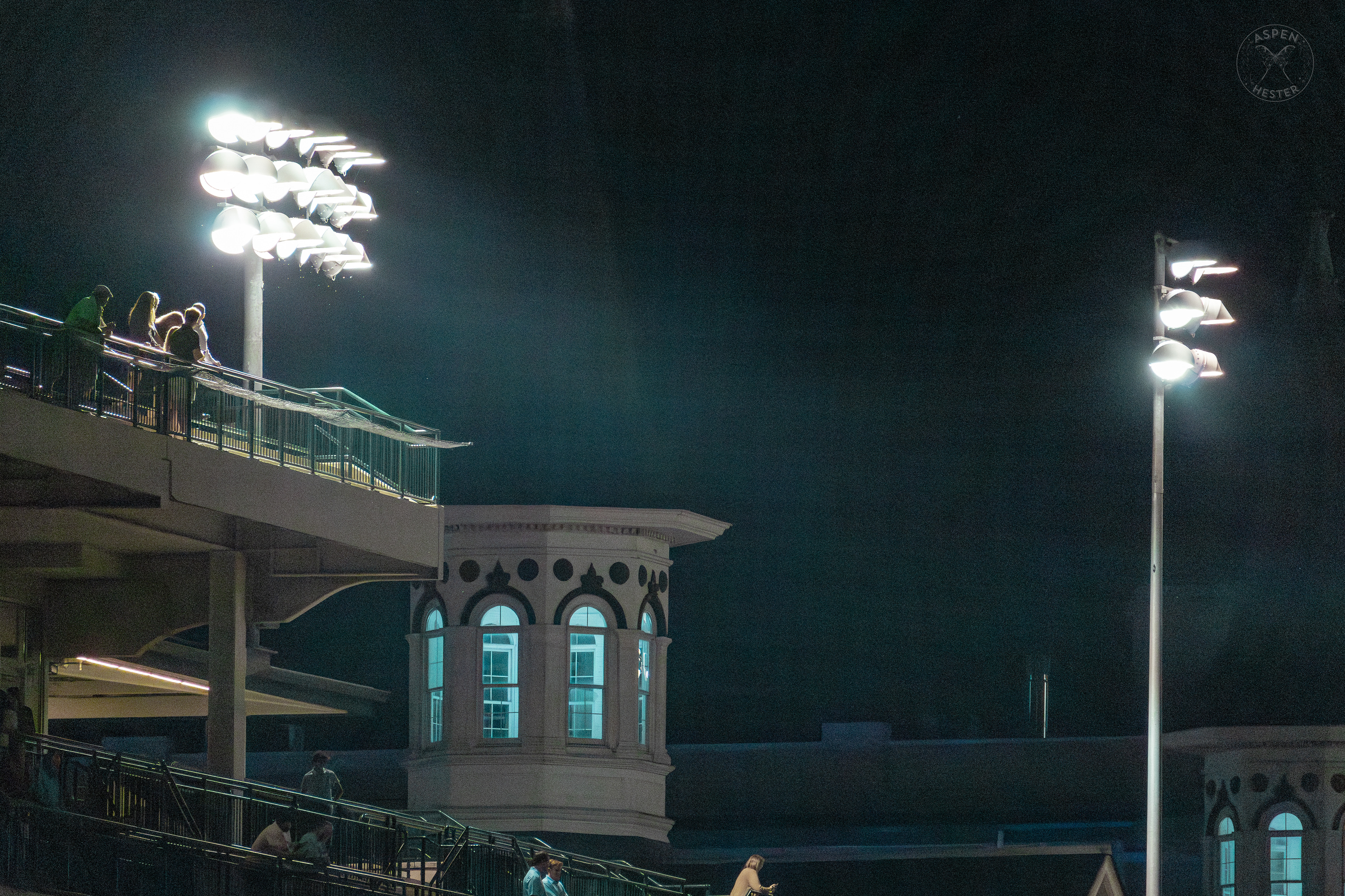 One Twin Spire Over Downs After Dark. May 18th, 2024/Aspen Hester