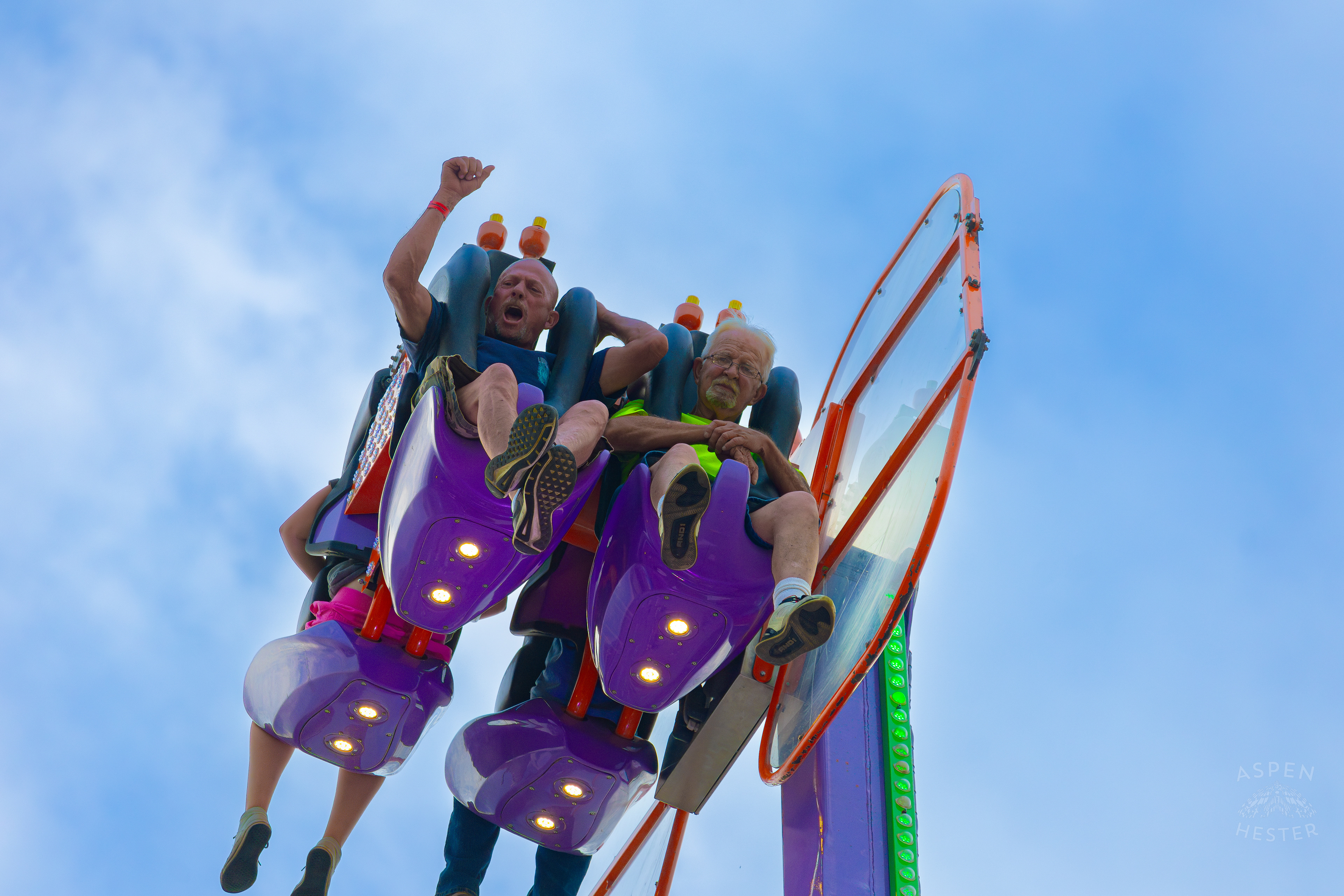 Fair Goers Spinning and Flipping Around The Sky in the Alter Ego at The 120th Kentucky State Fair. July 15th, 2024/Aspen Hester