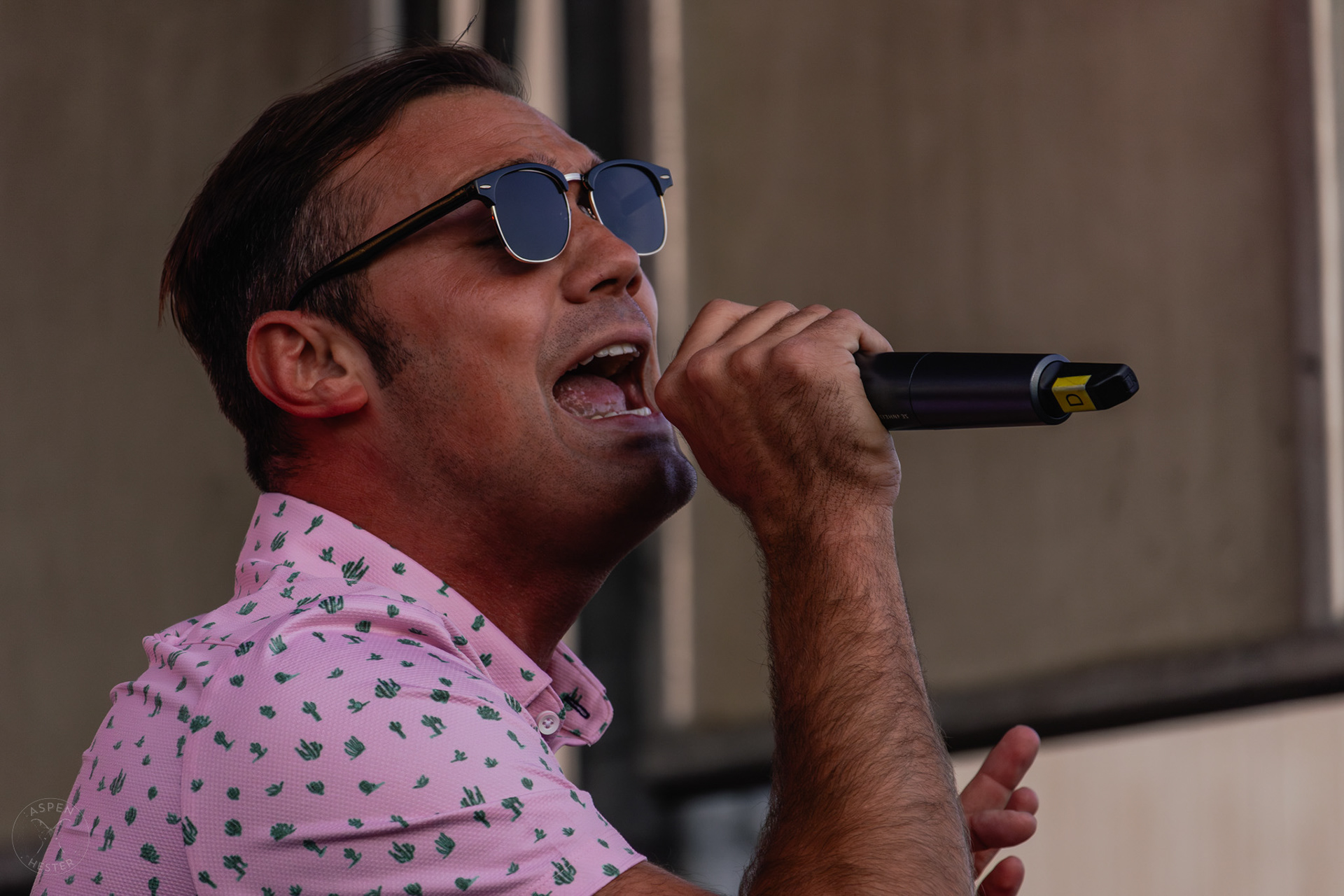 The Juicebox Heroes' Dan Farmer Singing At Clarksville 'Good Times' Summer Concert Series. May 11th, 2024/Aspen Hester