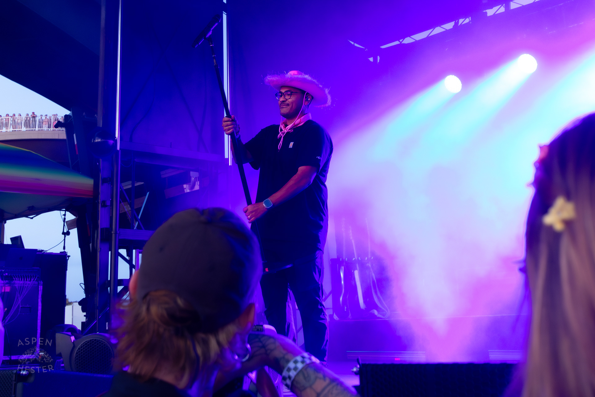 Mic Check Before Chappell Roan at Kentuckiana Pride. June 15th, 2024/Aspen Hester