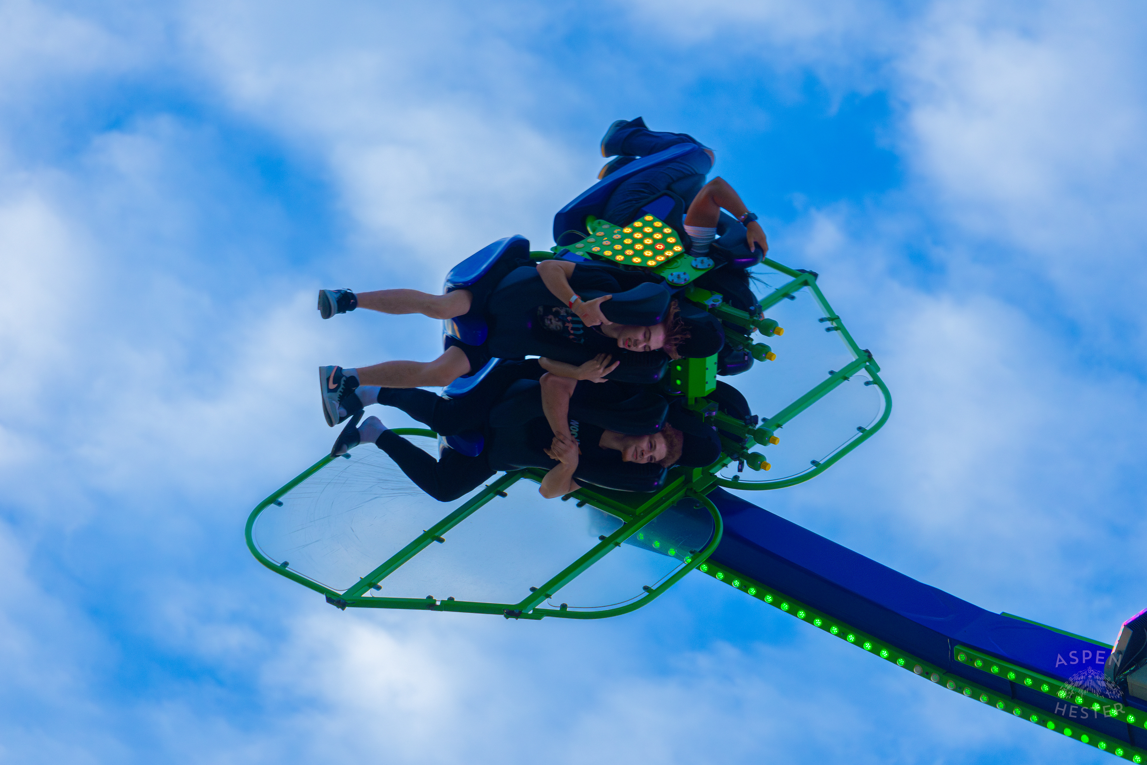 Fair Goers Spinning and Flipping Around The Sky in the Alter Ego at The 120th Kentucky State Fair. July 15th, 2024/Aspen Hester