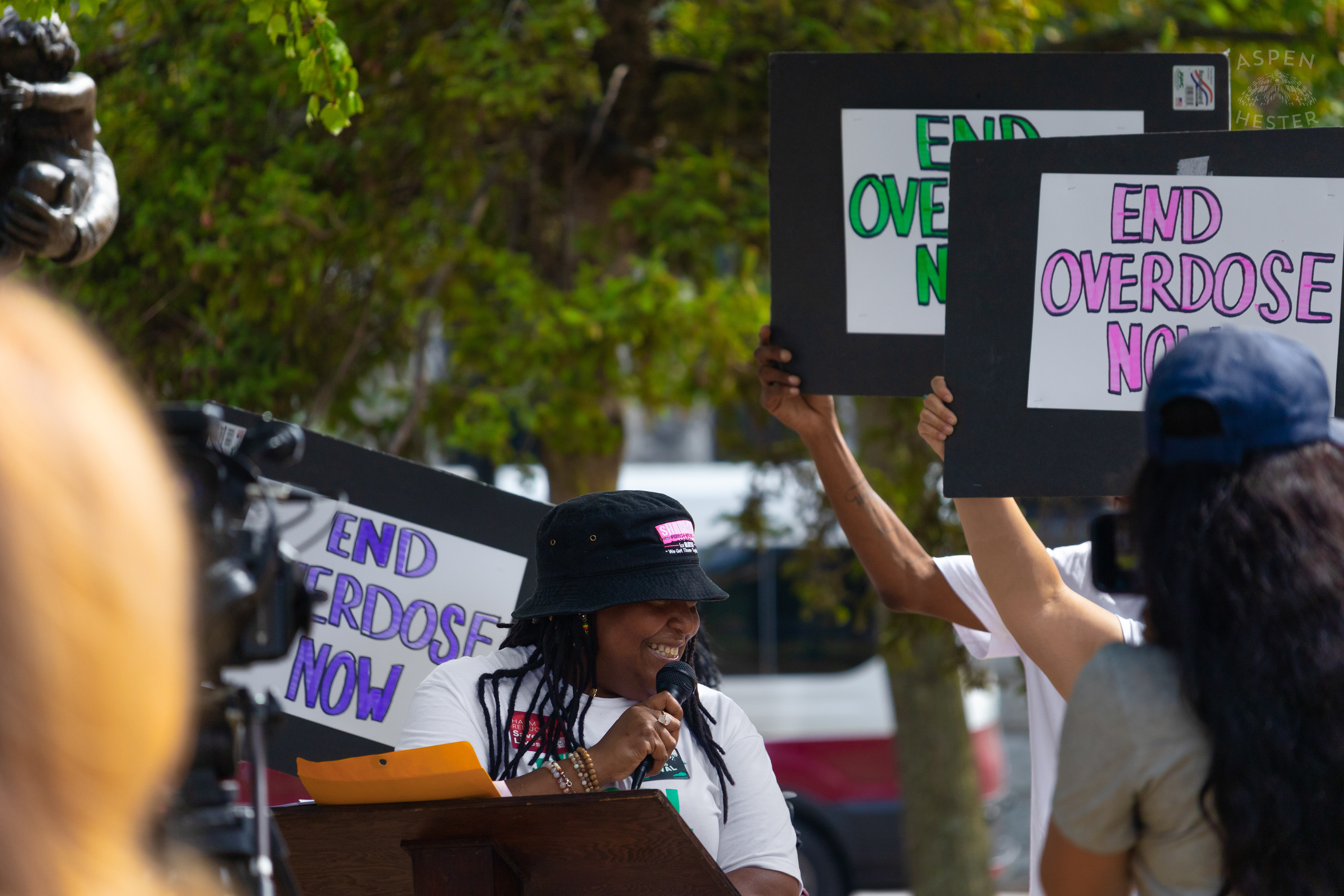 Shameka Parrish-Wright, District 3 Metro Councilwoman, and Director of Vocal Kentucky Speaks at The 3rd Annual Vocal KY International Overdose Awareness Day Rally and March. August 31st, 2024/Aspen Hester
