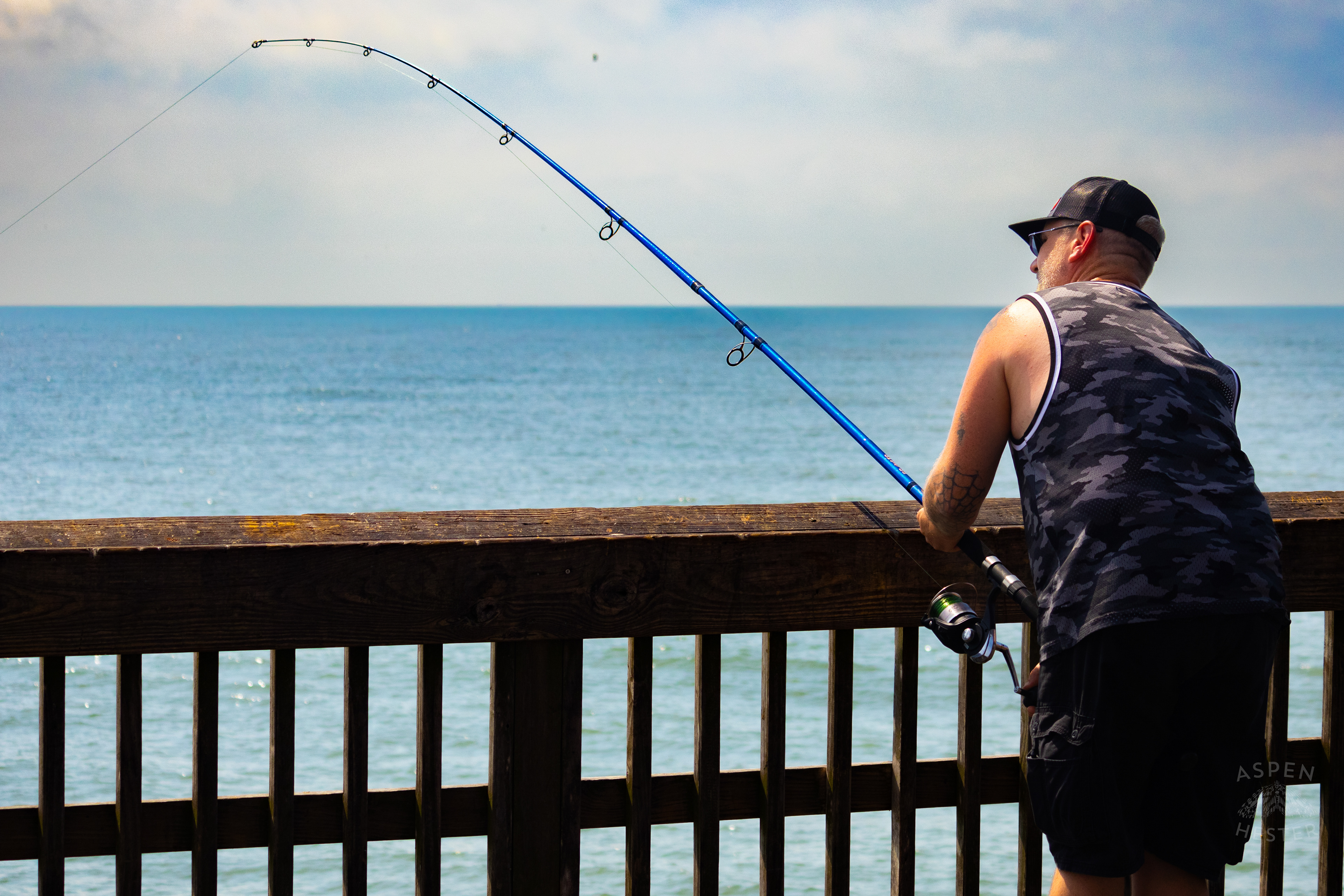 Fisherman on The Tybee Island Pier and Pavilion on Tybee Island Georgia. June 27th, 2024/Aspen Hester