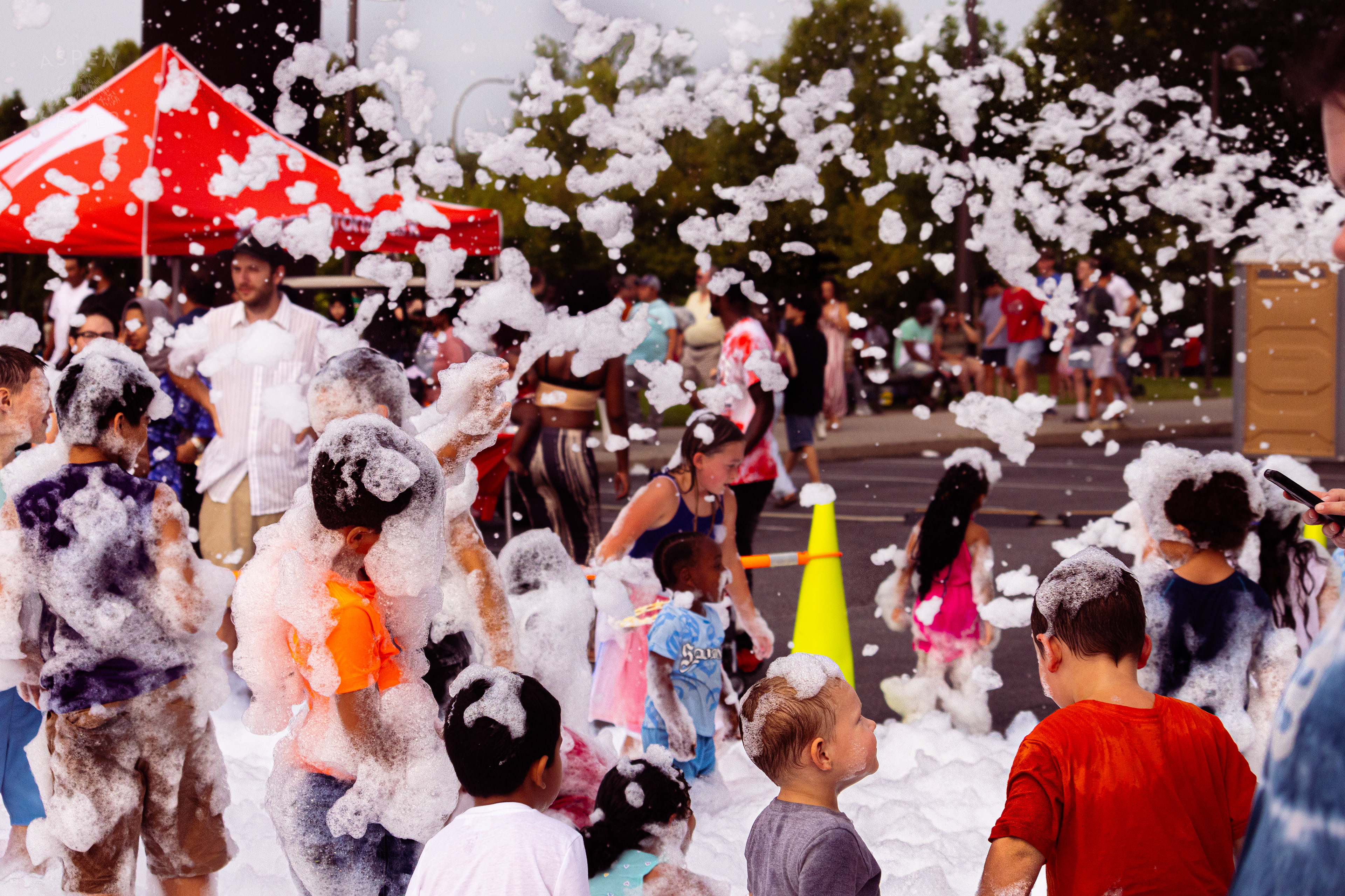 Kids Playing in the Bubble Party at Waterfront Park Fourth of July. July 4th, 2024/Aspen Hester