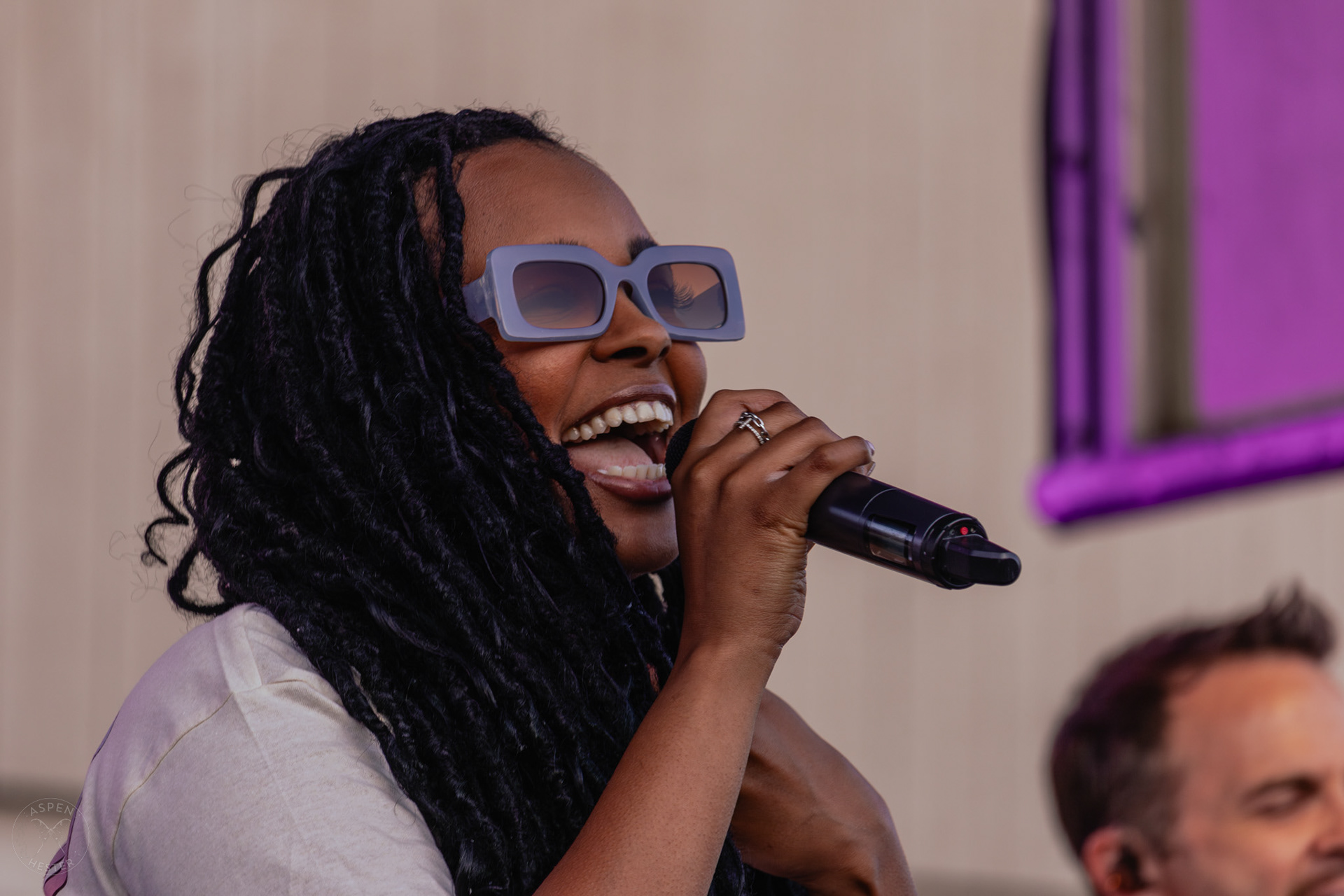 The Juicebox Heroes' Peyton Conners Singing At Clarksville 'Good Times' Summer Concert Series. May 11th, 2024/Aspen Hester