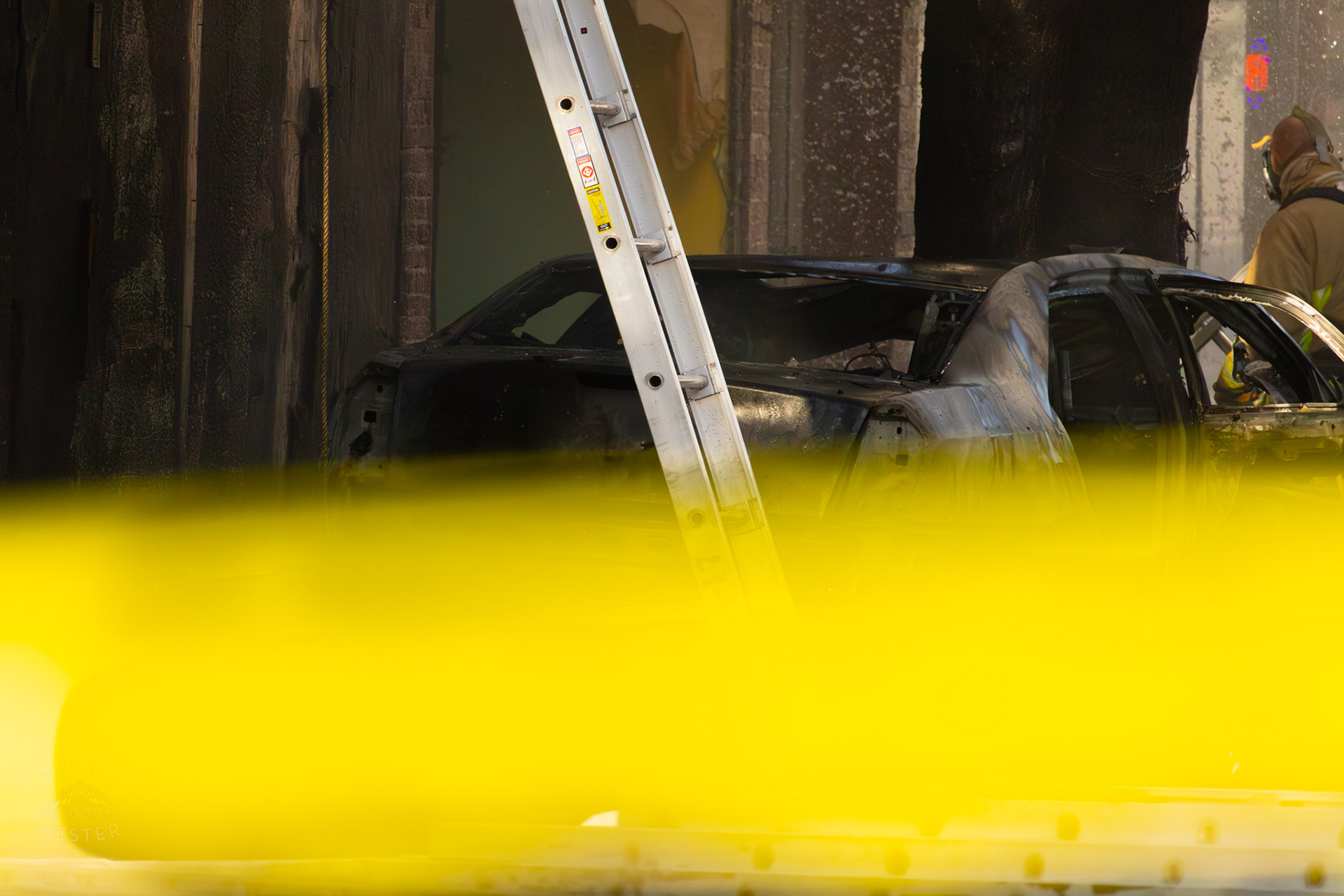 Remains of A Fiery Crash on The Corner of 2nd and Oak Street. June 7th, 2024/Aspen Hester