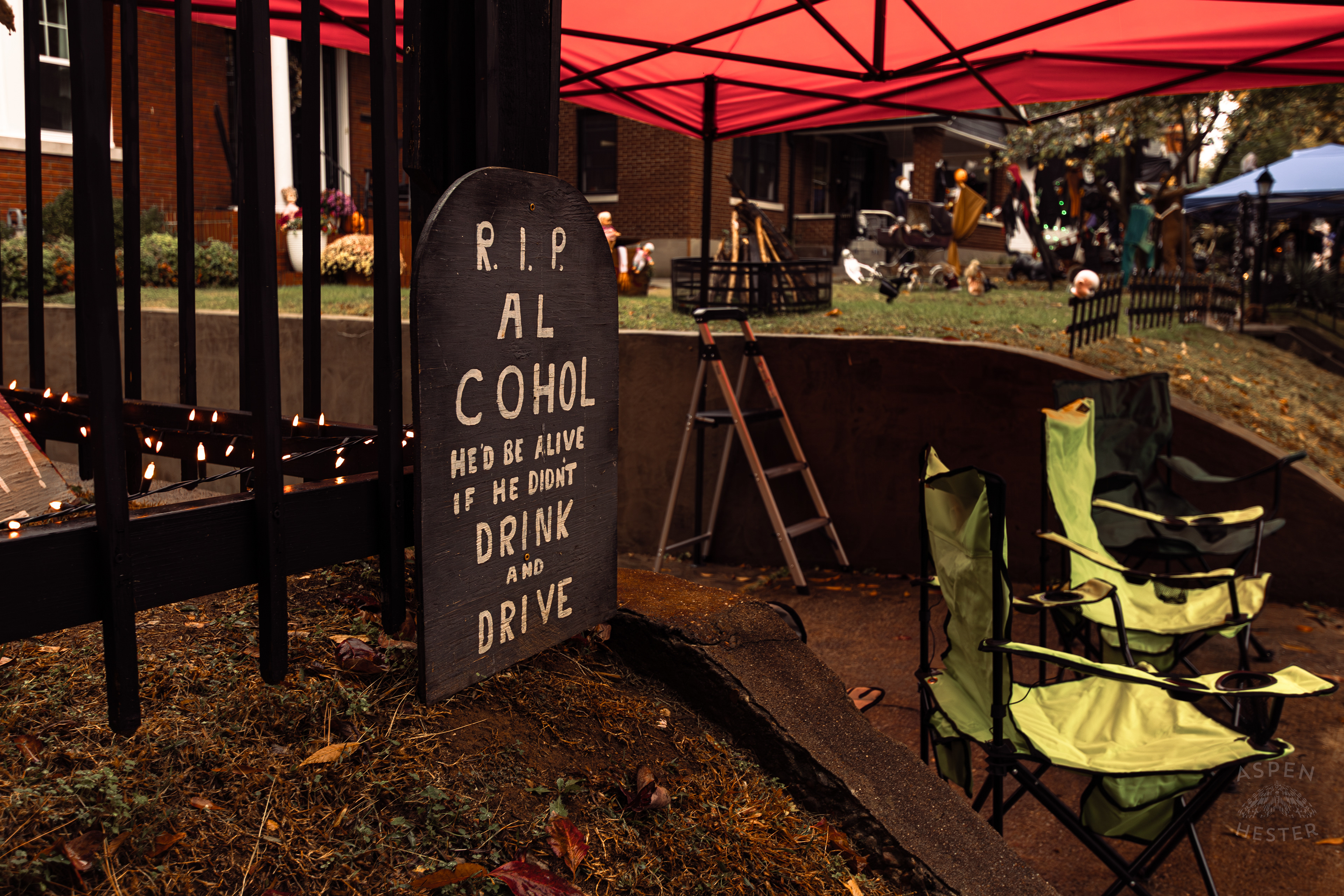 The Hillcrest Cemetery Along Hillcrest Avenue on Halloween Night. October 31st, 2024/Aspen Hester