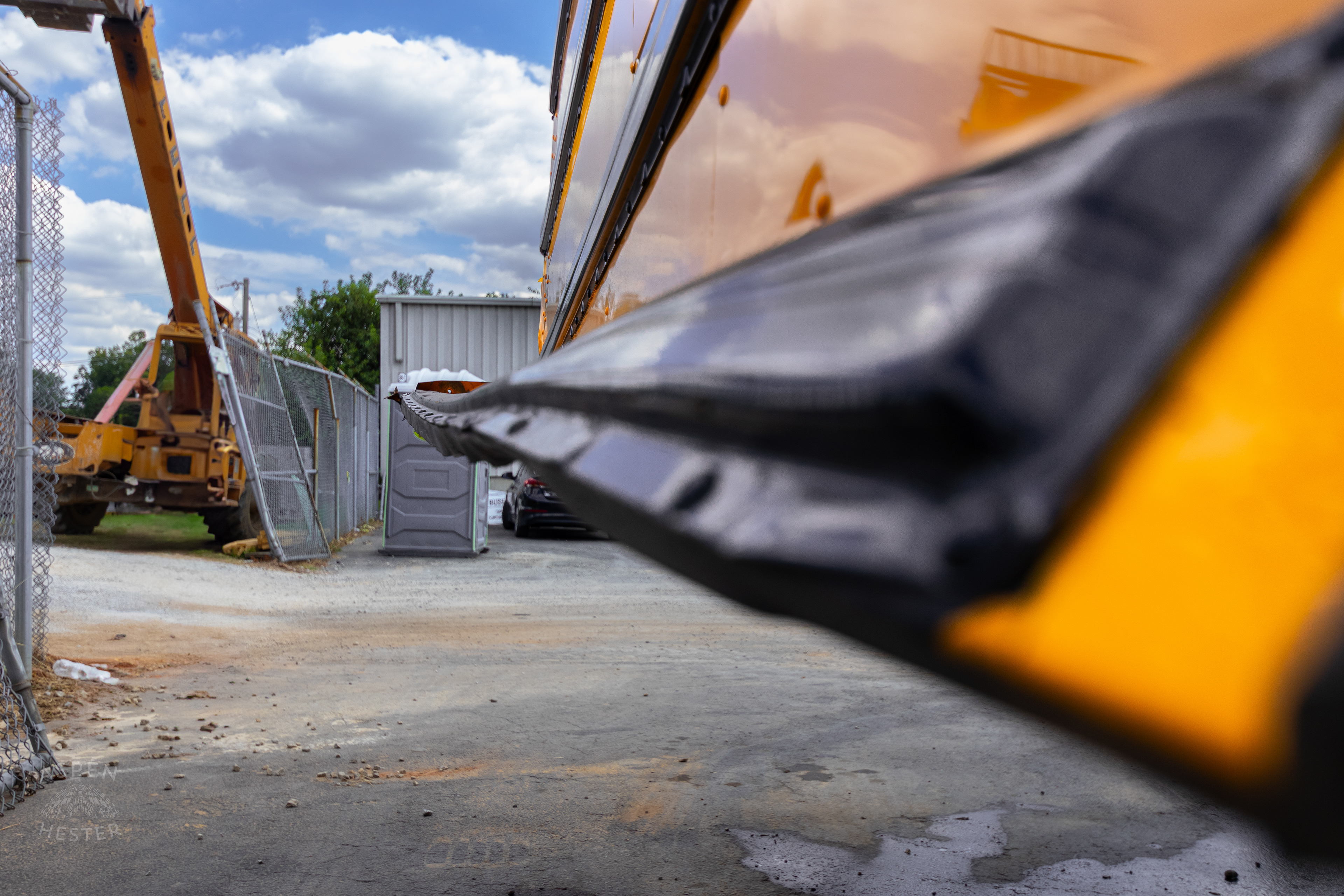 The Damage Done to A Clarksville Community School Cooperation Bus After A Dodge Charger Crashed into it at Full Speed. August 14th, 2024/Aspen Hester