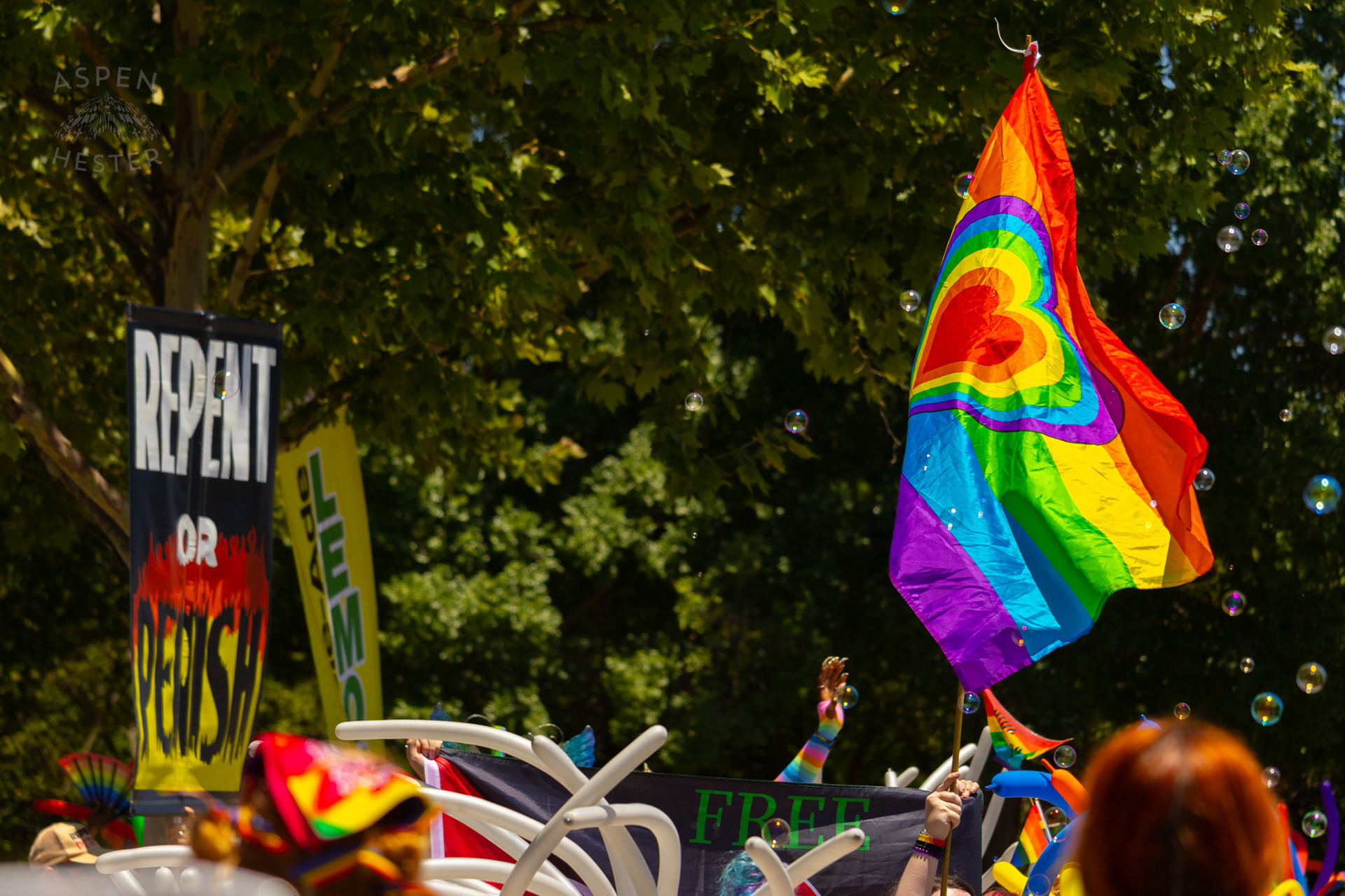 The Kentuckiana Pride Parade Meets Protesters. June 15th, 2024/Aspen Hester