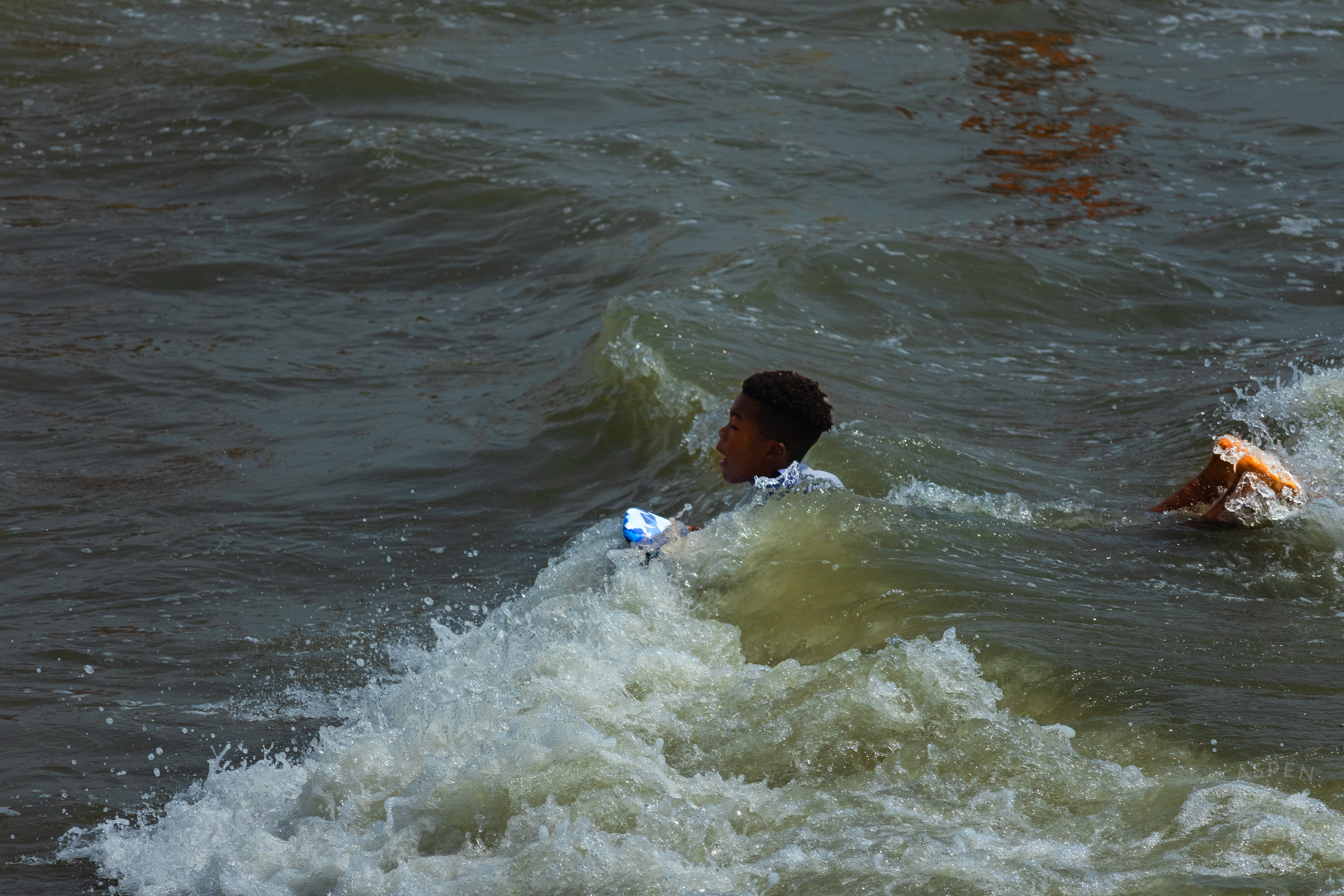 Kid Body Boarding on Tybee Island Georgia. June 27th, 2024/Aspen Hester