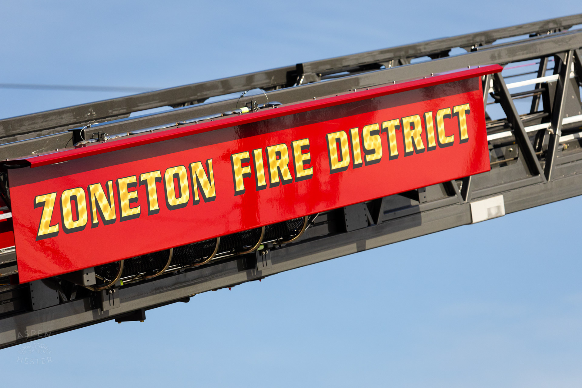 Zoneton Firetruck Battling Flames at The Old Library on Preston Highway. May 31st, 2024/Aspen Hester