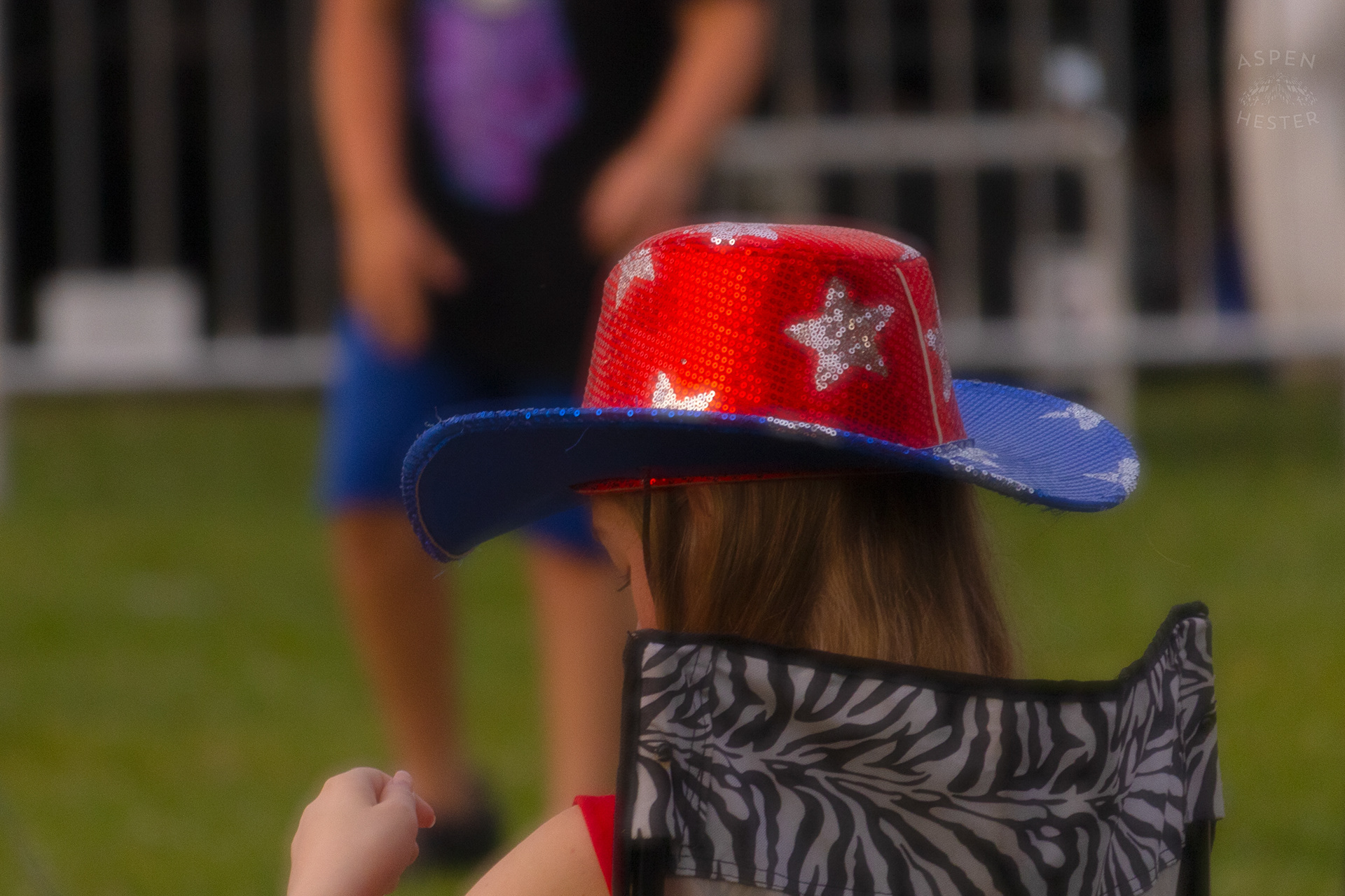 Festive Attendee at Waterfront Park 4th of July. July 4th, 2024/Aspen Hester