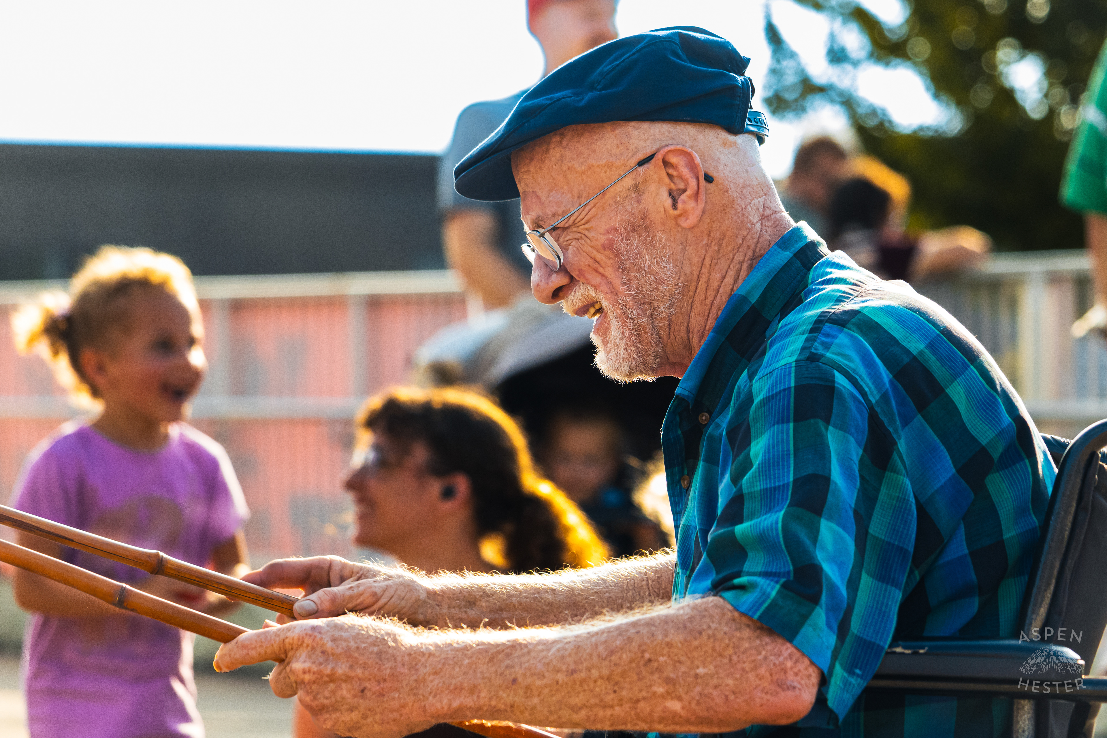 Pat The Bubble Man Outside Abbey Road Festival. May 25th, 2024/Aspen Hester