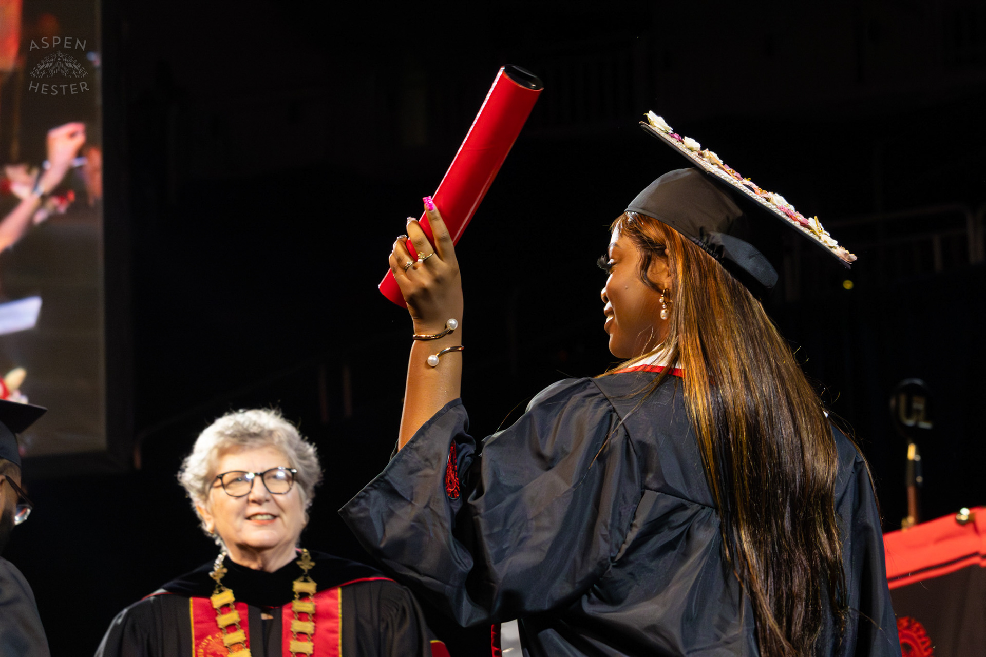 Student Receiving Their Diploma at UofL's 2024 Spring Graduation. May 11th, 2024/Aspen Hester