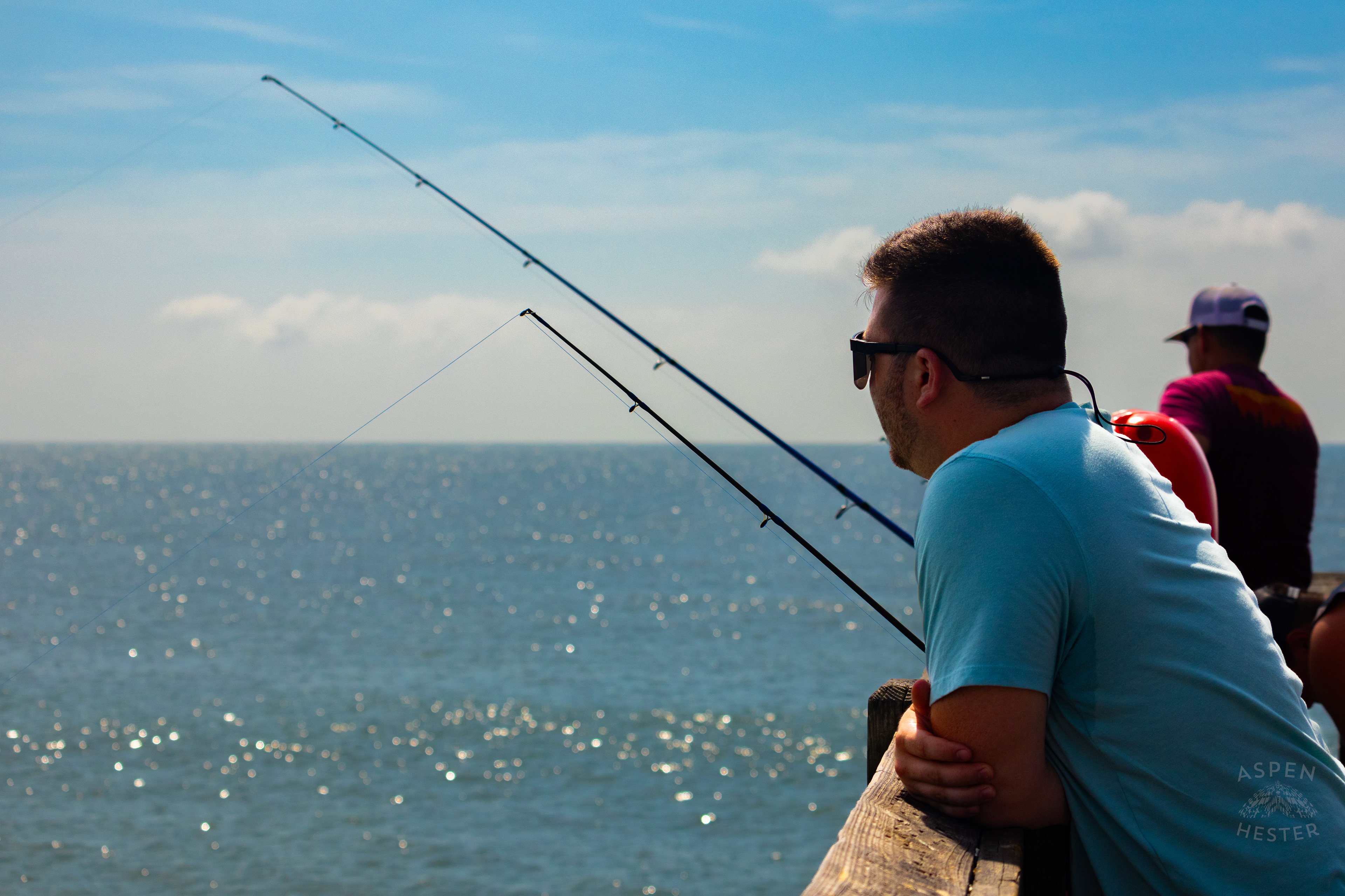 Fishermen on The Tybee Island Pier and Pavilion on Tybee Island Georgia. June 27th, 2024/Aspen Hester