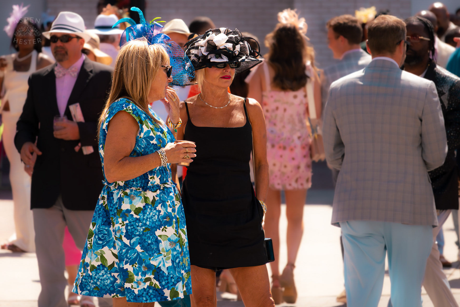 Fashion and Fascinators Near The Churchill Downs Grand Stands During Thurby. April 30th, 2026/Aspen Hester