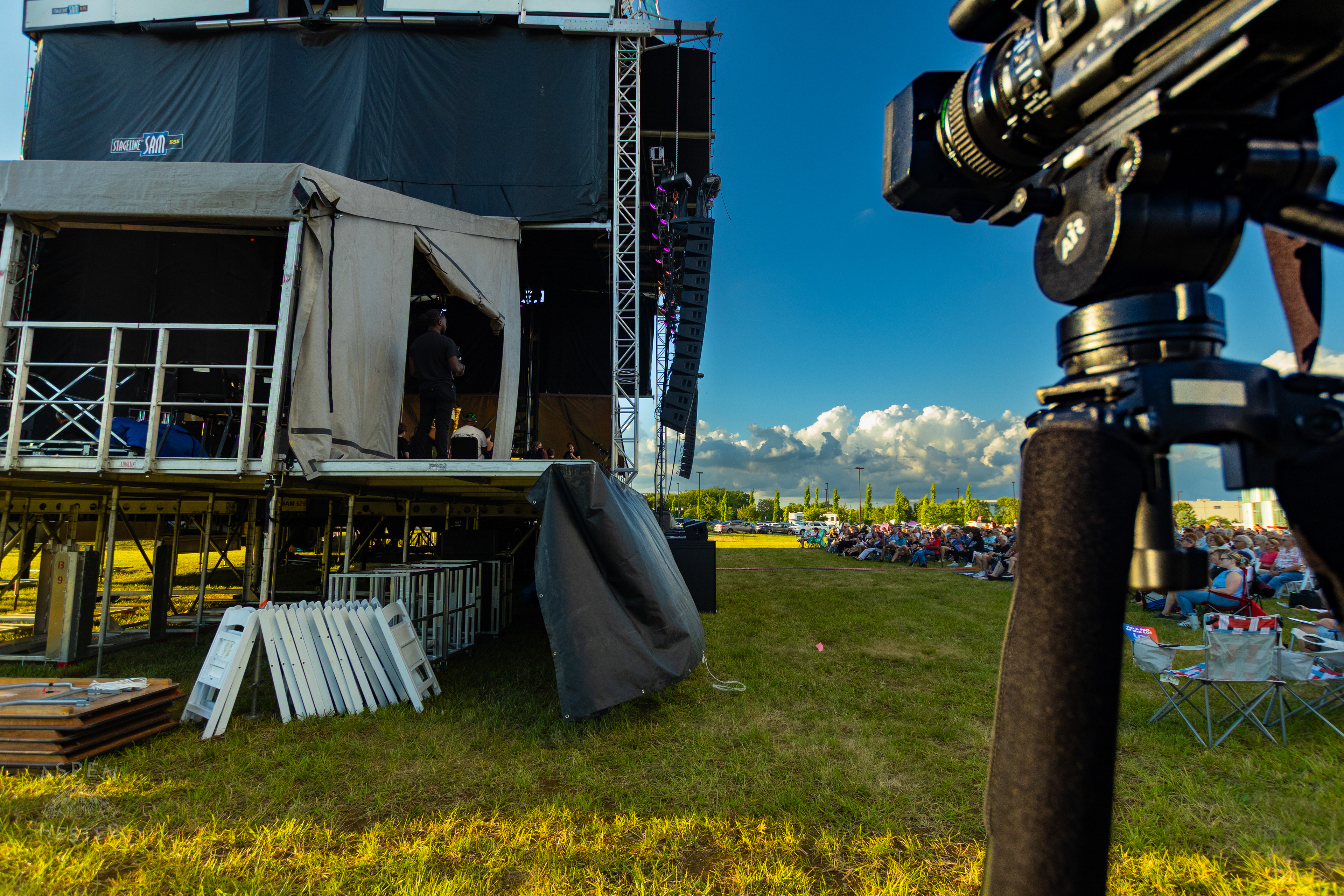 WHAS Filming the Jasteka Cultural Center Stage at Play America with The Louisville Orchestra. July 5th, 2024/Aspen Hester