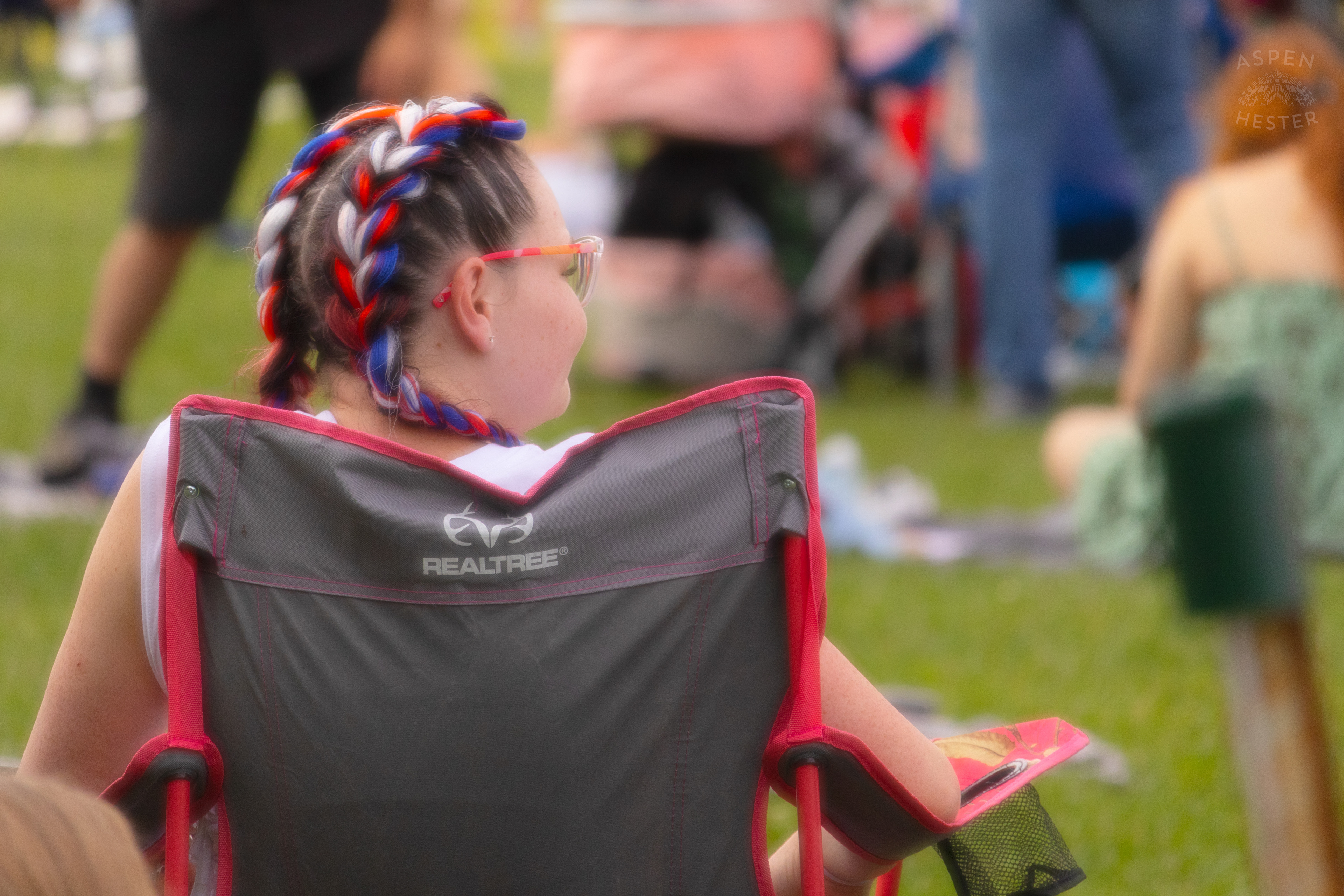 Red, White, and Braids at Waterfront Park 4th of July. July 4th, 2024/Aspen Hester