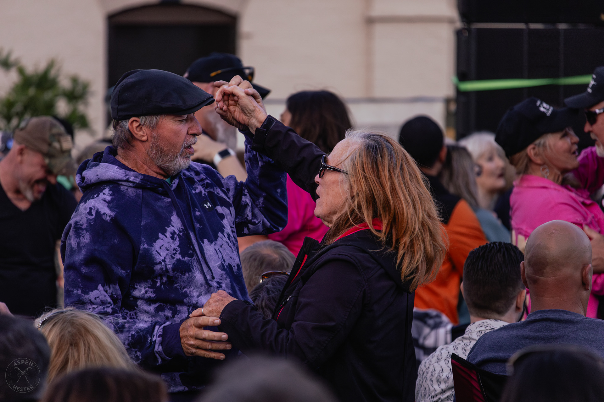 Lovers Slow Dancing to The Juicebox Heroes At Clarksville 'Good Times' Summer Concert Series. May 11th, 2024/Aspen Hester
