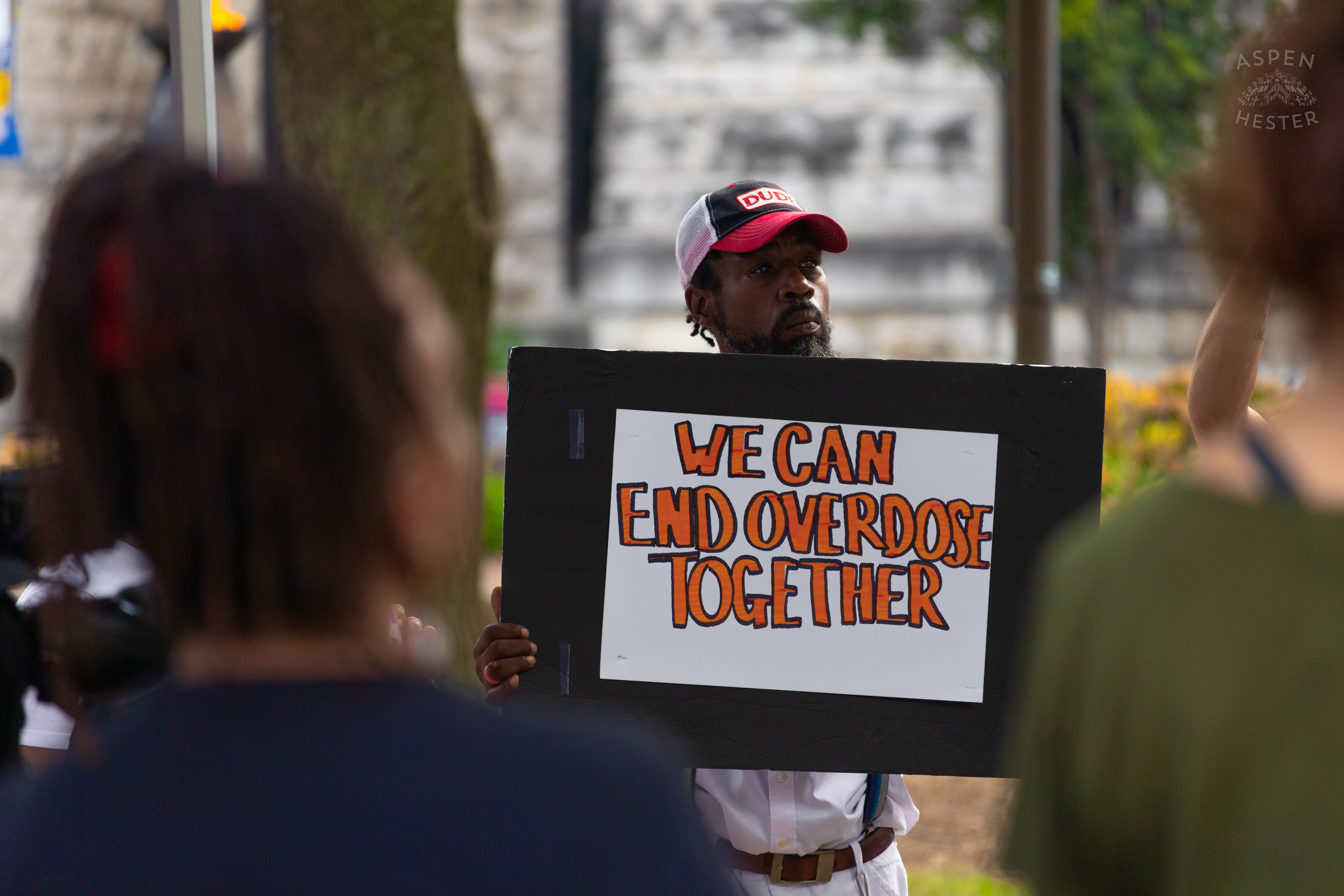 Sign That Reads “WE CAN END OVERDOSE TOGETHER” at The 3rd Annual Vocal KY International Overdose Awareness Day Rally and March. August 31st, 2024/Aspen Hester