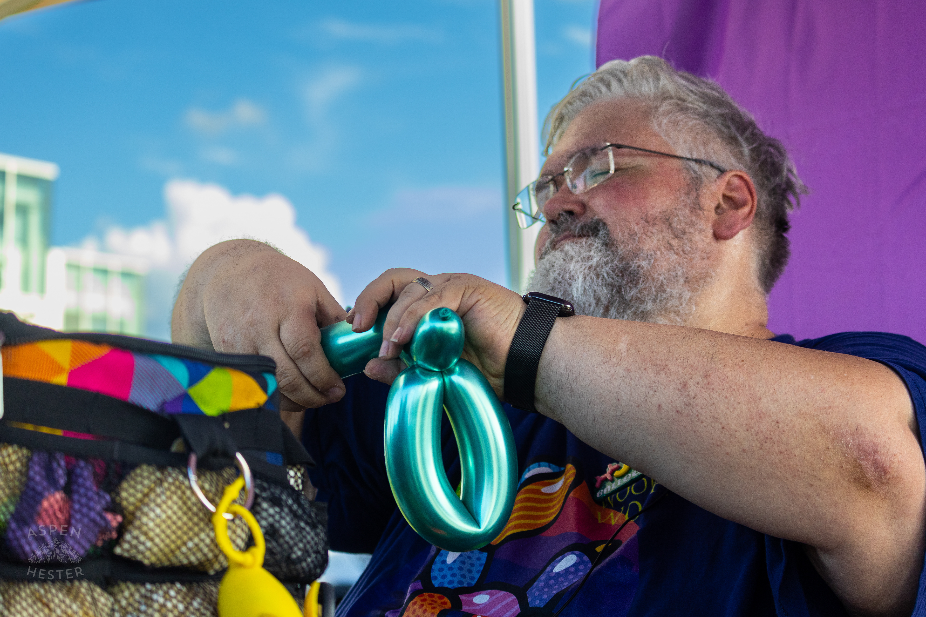 John the Balloon Guy Makes a Sword with His Eyes Closed at Play America with The Louisville Orchestra. July 5th, 2024/Aspen Hester