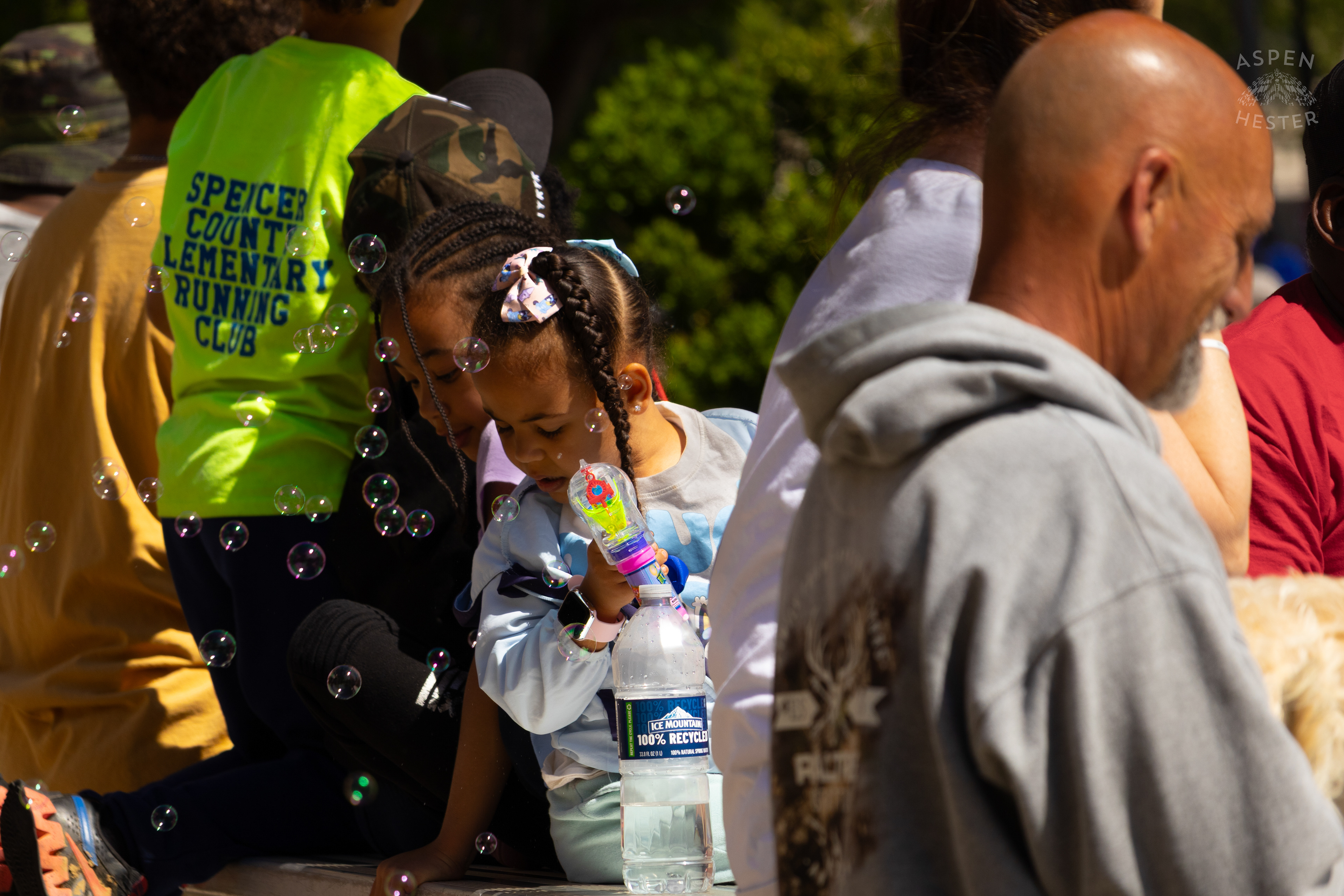 Children Blowing Bubbles and Enjoying The 70th Annual Pegasus Parade. April 27th, 2025/Aspen Hester