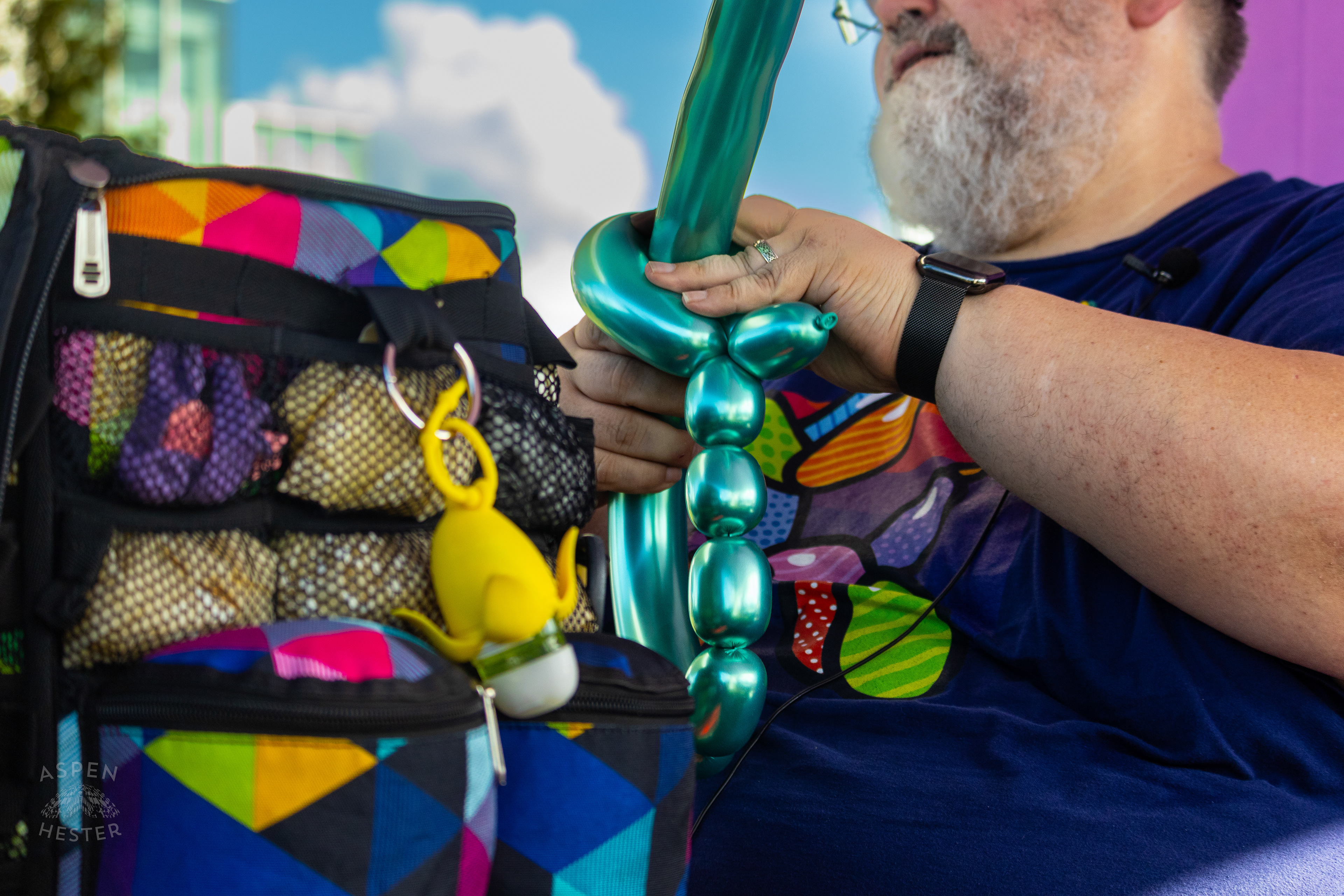 John the Balloon Guy Makes a Sword with His Eyes Closed at Play America with The Louisville Orchestra. July 5th, 2024/Aspen Hester