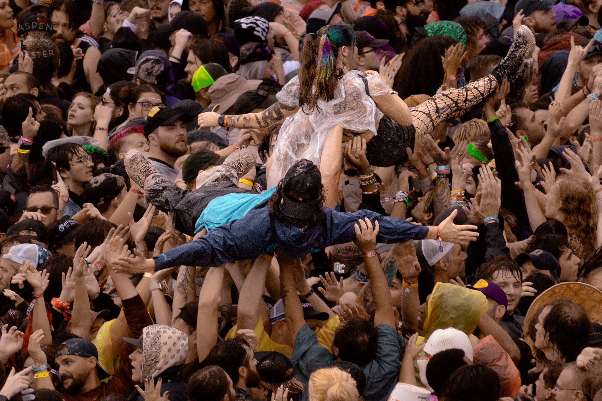 Crowd Surfers During Sleeping with Sirens Set at Louder than Life’s Saturday Shows. September 28th, 2024/Aspen Hester 