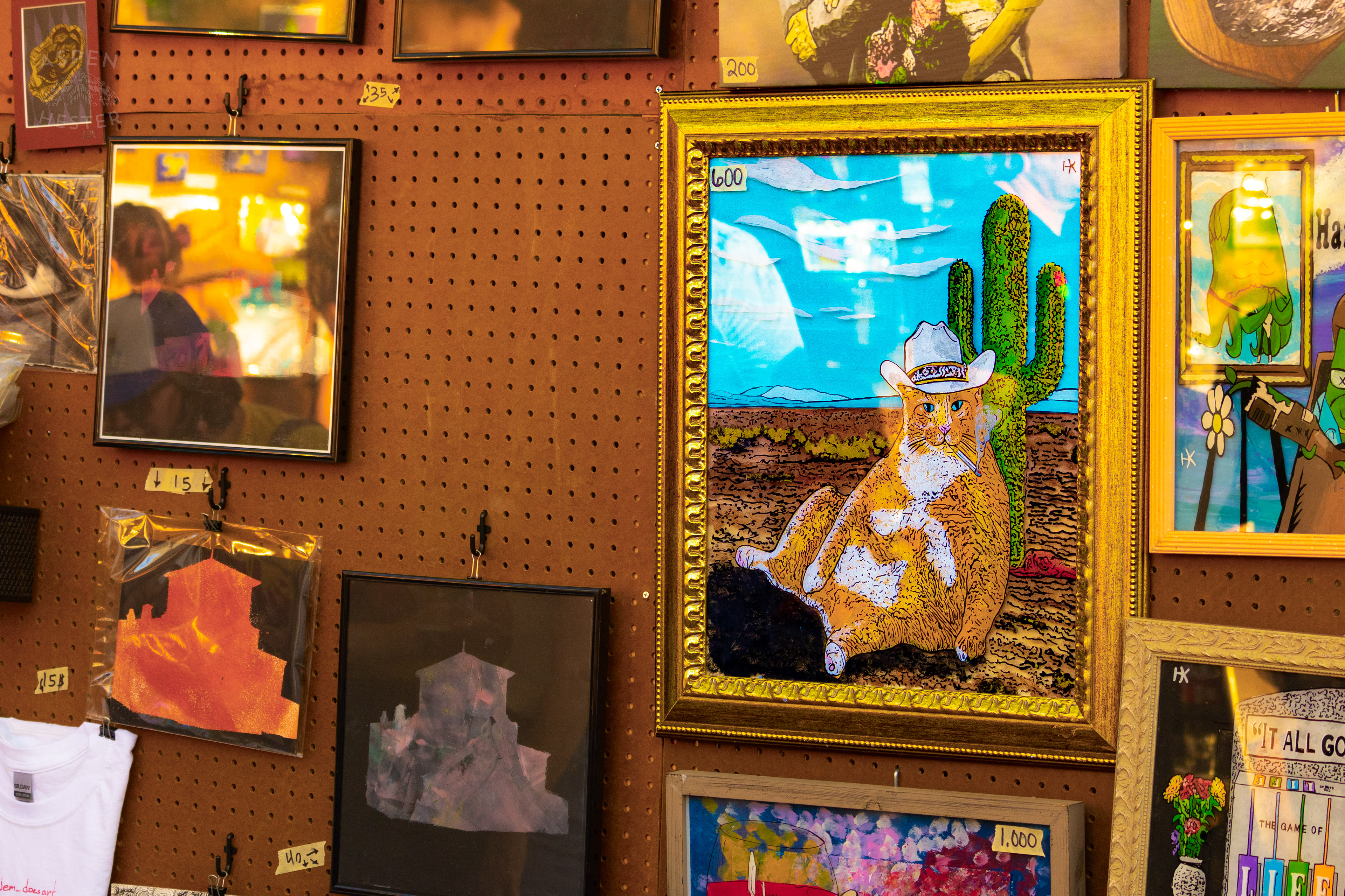 Fat Cowboy Cat Painting Made by Harild Kyler Arts for Sale At The 2024 Louisville Unfair. October 5th, 2024/Aspen Hester