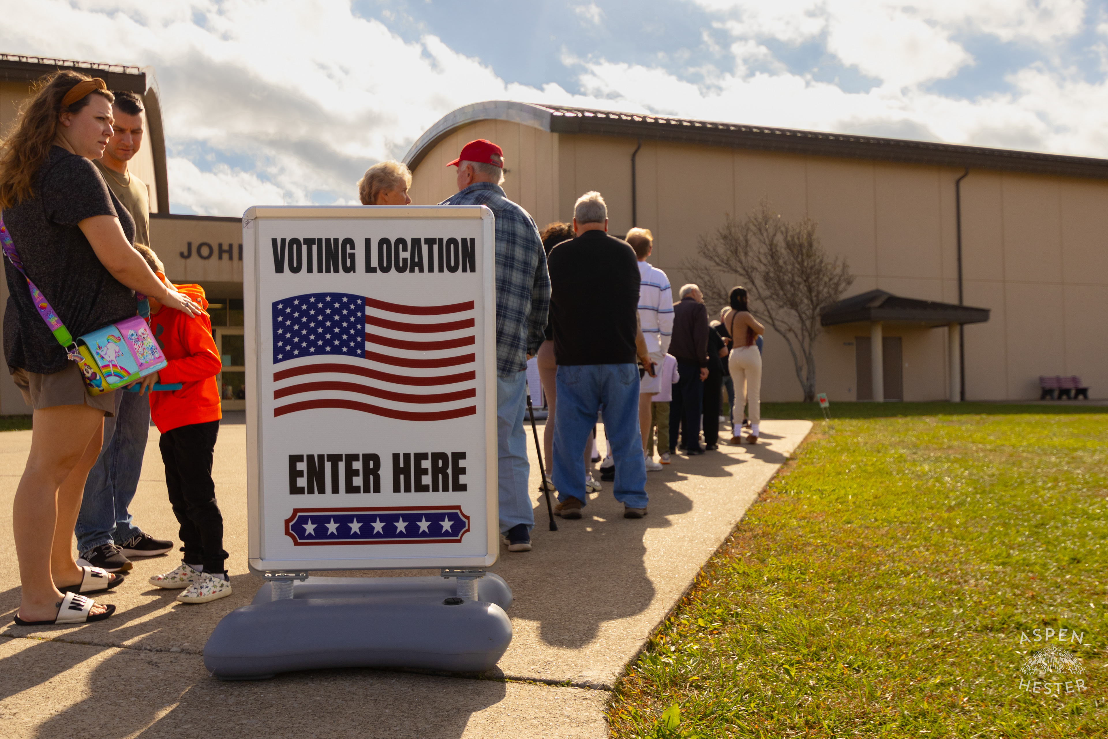 Voters Lining Up Outside John Hardin High School, A Polling Place for The 2024 Election in Hardin County. November 5th, 2024/Aspen Hester