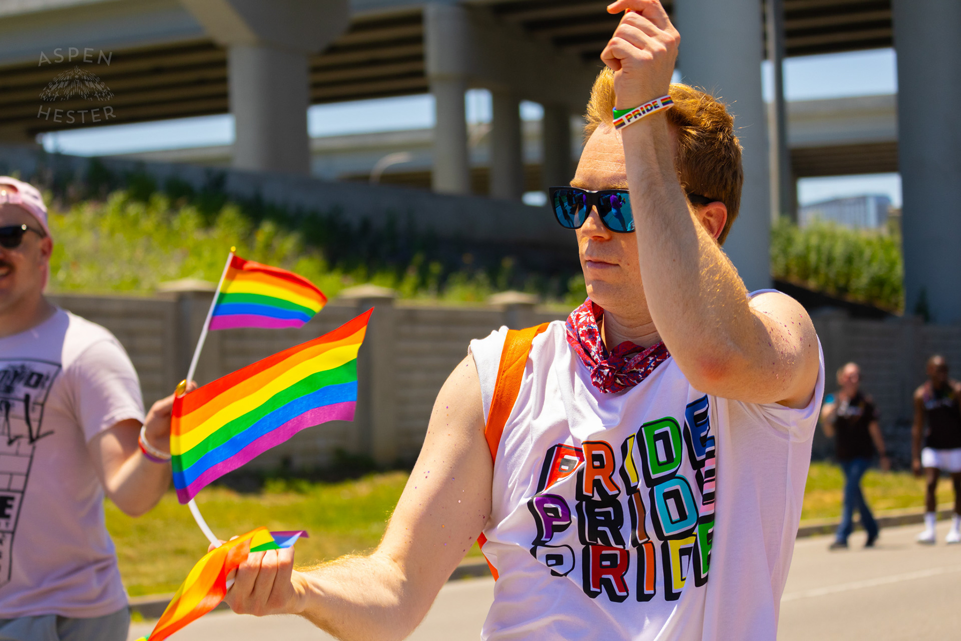WHAS-11's Travis Breeze in The Kentuckiana Pride Parade. June 15th, 2024/Aspen Hester