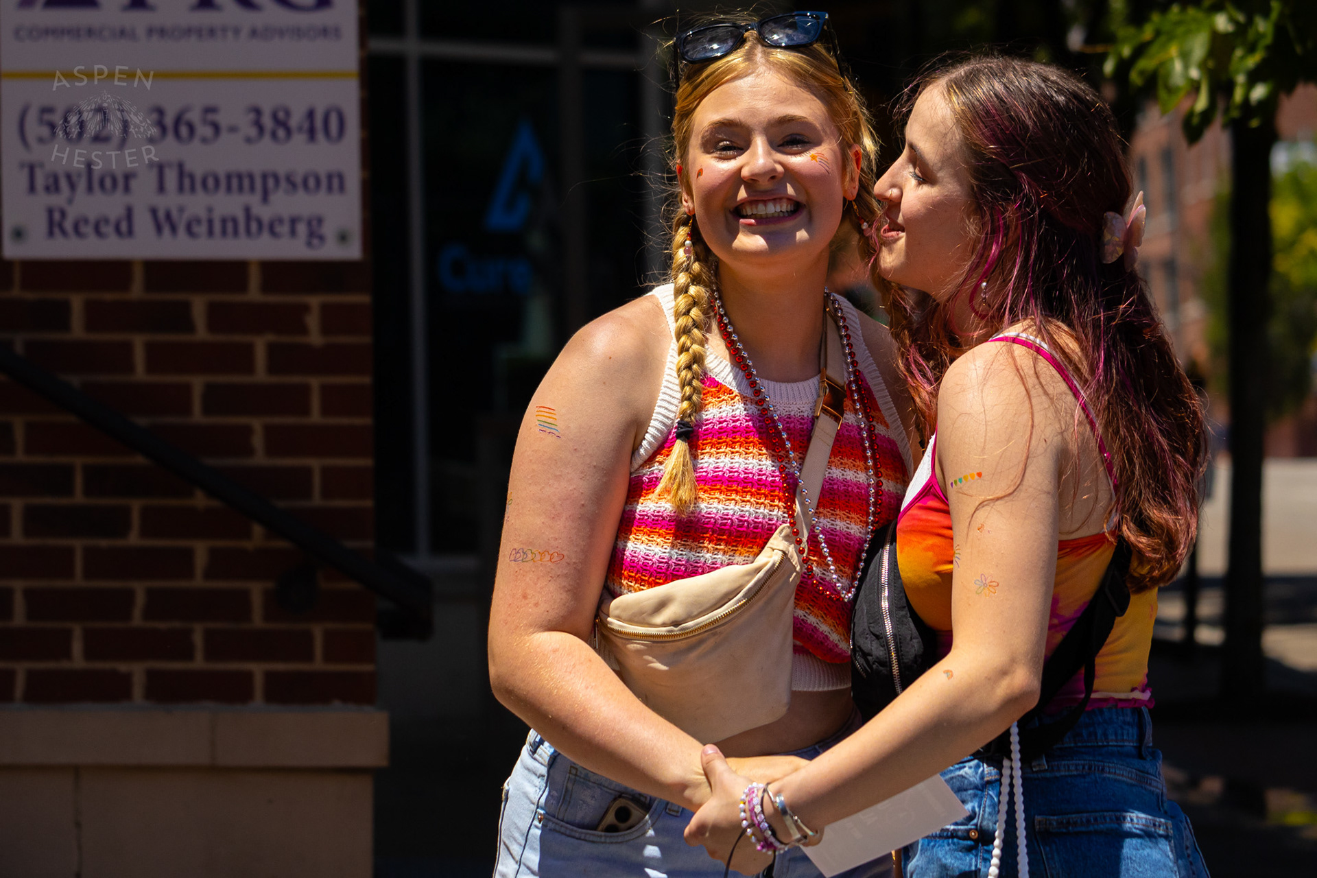 Lovers Watch The Kentuckiana Pride Parade. June 15th, 2024/Aspen Hester
