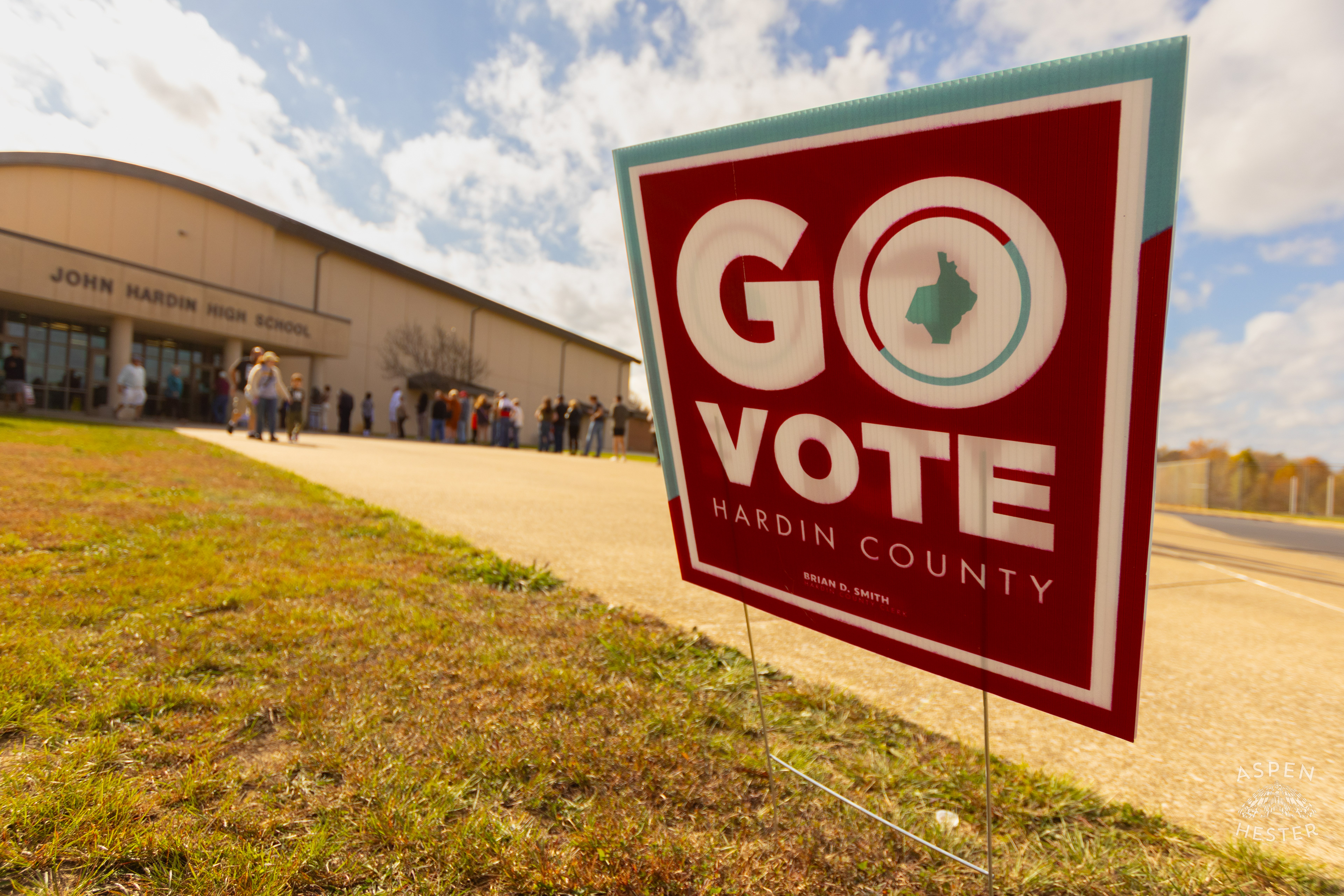 Voters Lining Up Outside John Hardin High School, A Polling Place for The 2024 Election in Hardin County. November 5th, 2024/Aspen Hester