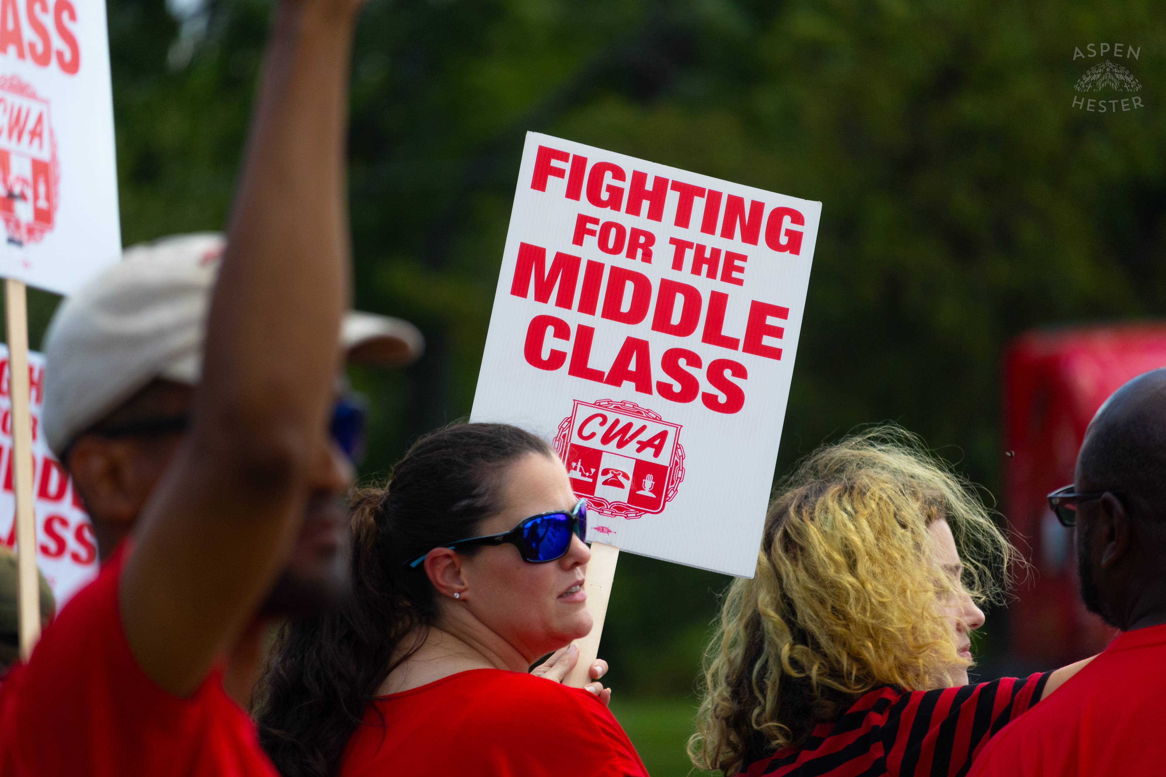 Members of The Communication Workers of America Union and Supporters Strike Against AT&T for Fair Pay and Benefits. August 18th, 2024/Aspen Hester