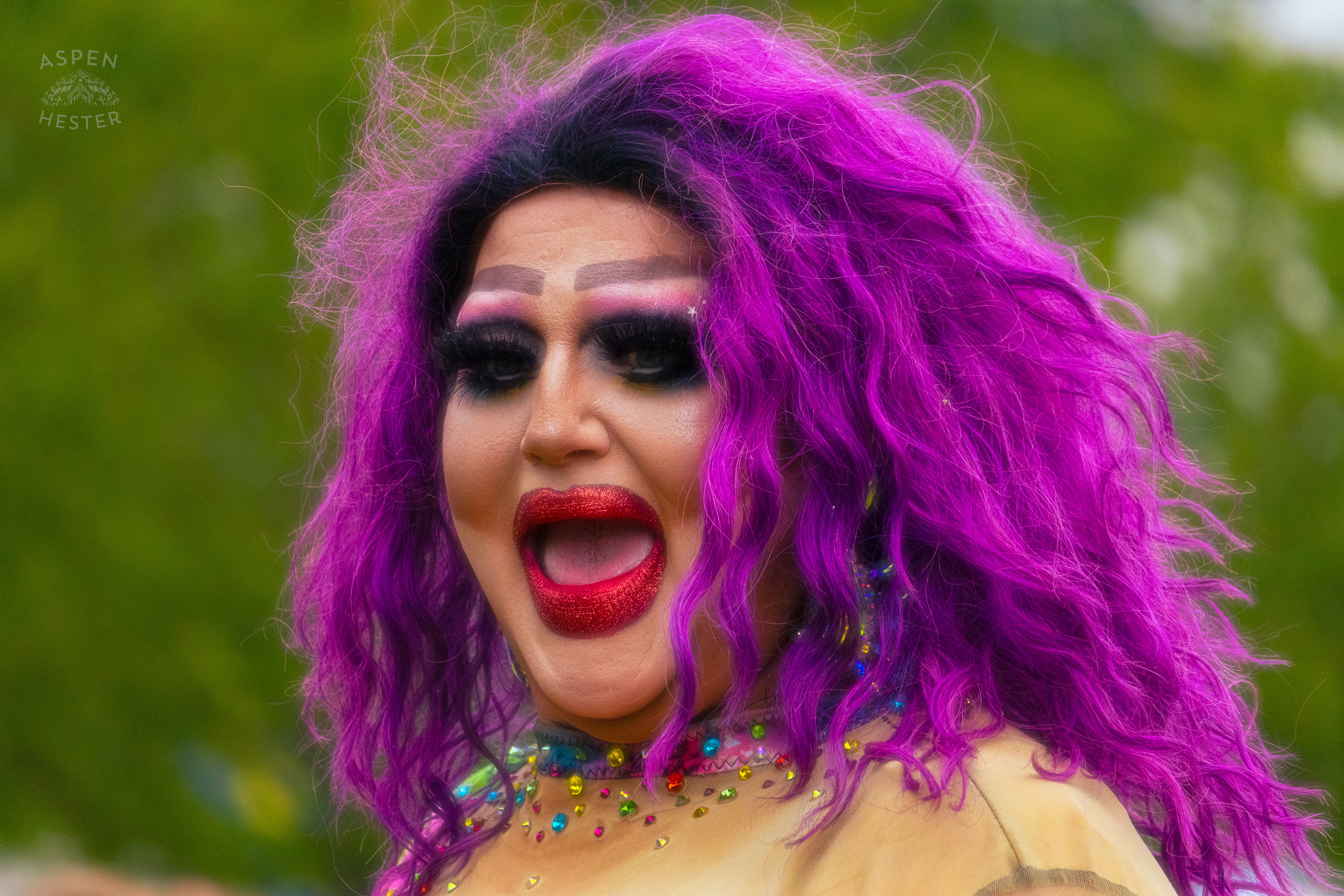 Drag Queen Performing 'Freak of Nature' by Anastacia During Pride Bar's Family Friendly Drag Show at Southern Indiana Pride. June 1st, 2024/Aspen Hester
