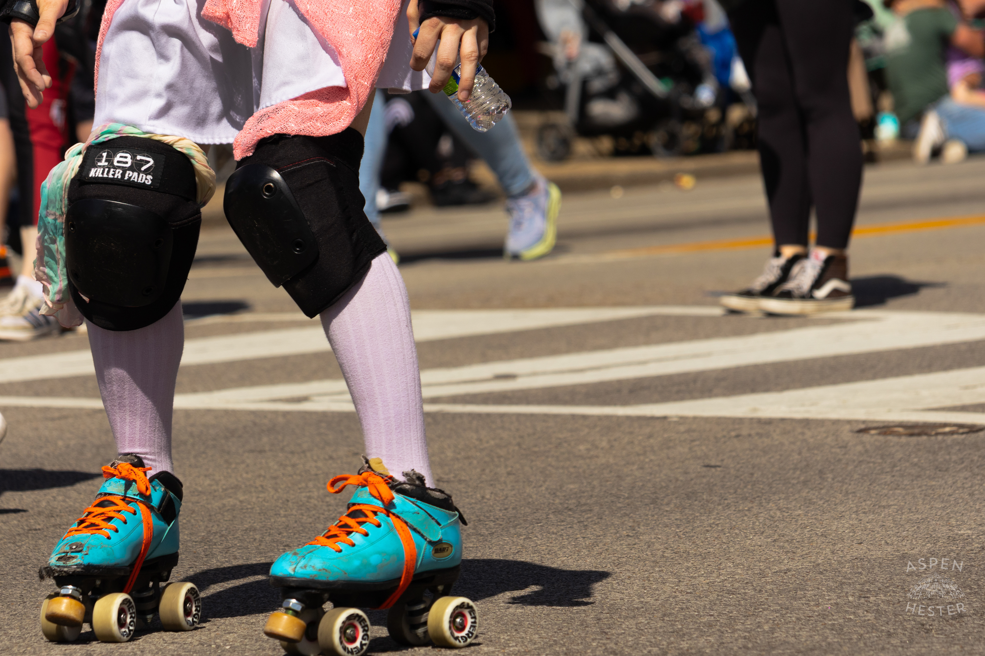 Member of The Louisville Roller Derby Skate Down West Broadway for The 70th Annual Pegasus Parade. April 27th, 2025/Aspen Hester