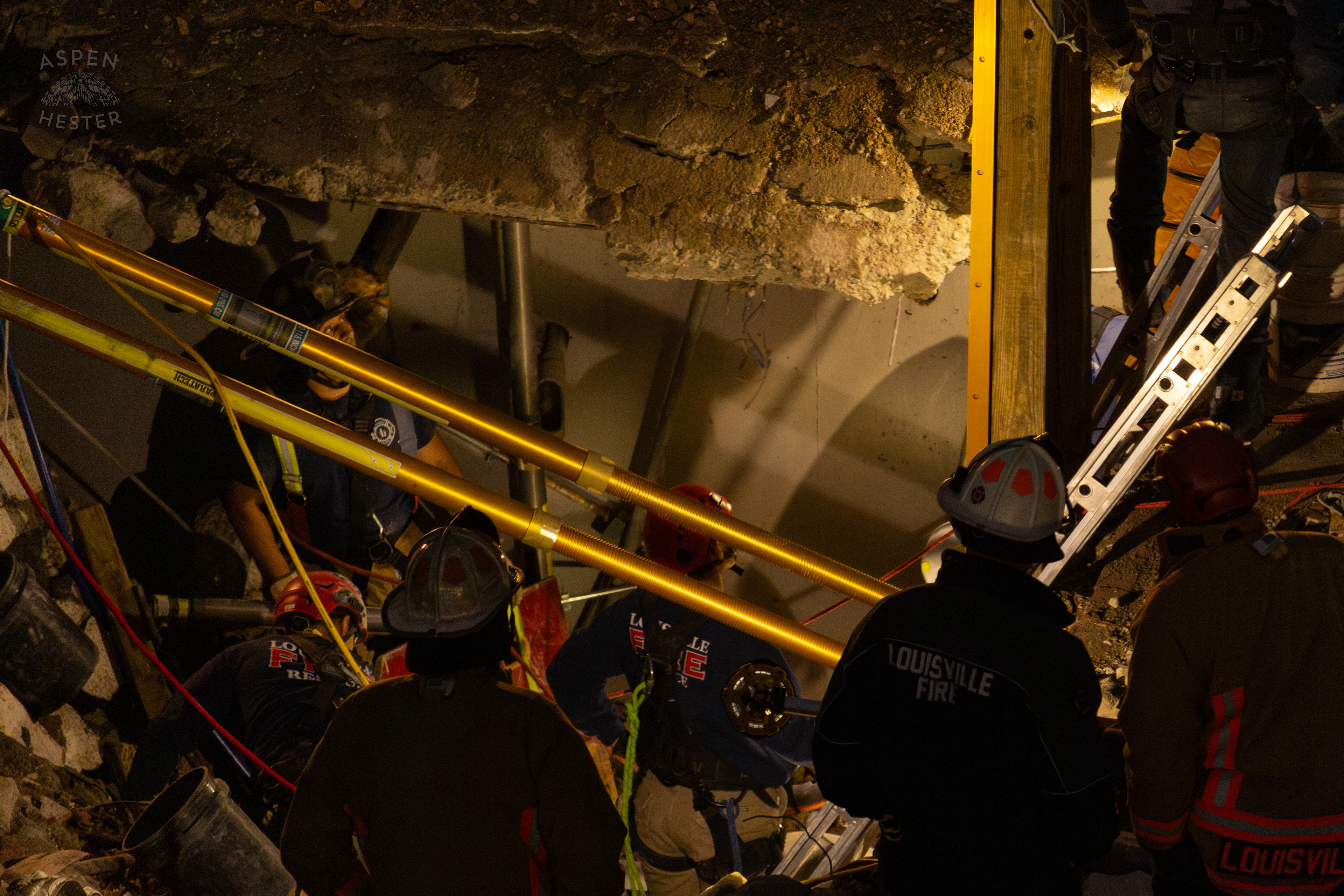Crew Members Working Above Ground During the 8+ Hour LFD Effort to Free A Trapped Demo Worker. November 11th, 2024/Aspen Hester
