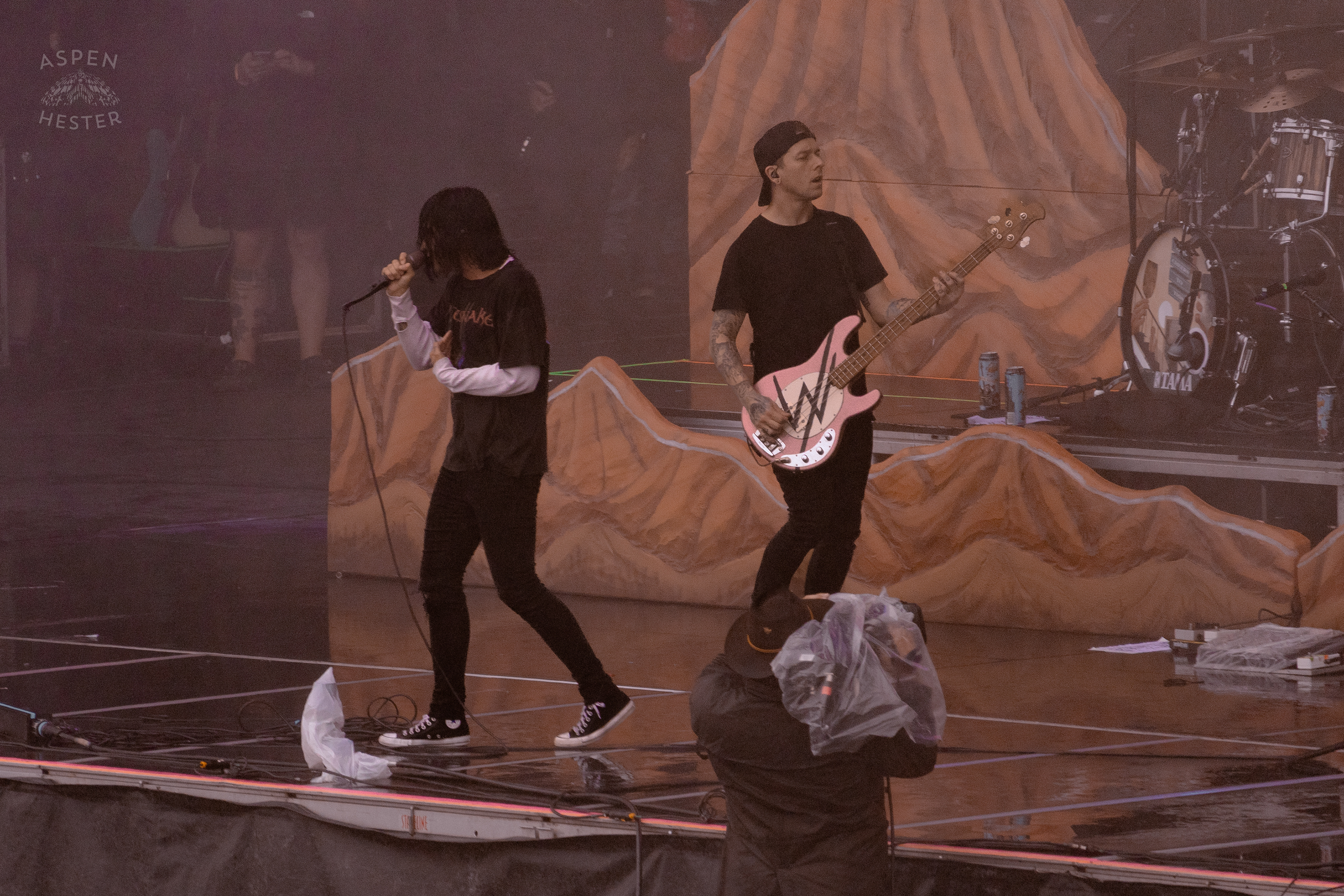 Sleeping with Sirens Kellin Quinn and Justin Hills During Their Set at Louder than Life’s Saturday Shows. September 28th, 2024/Aspen Hester  