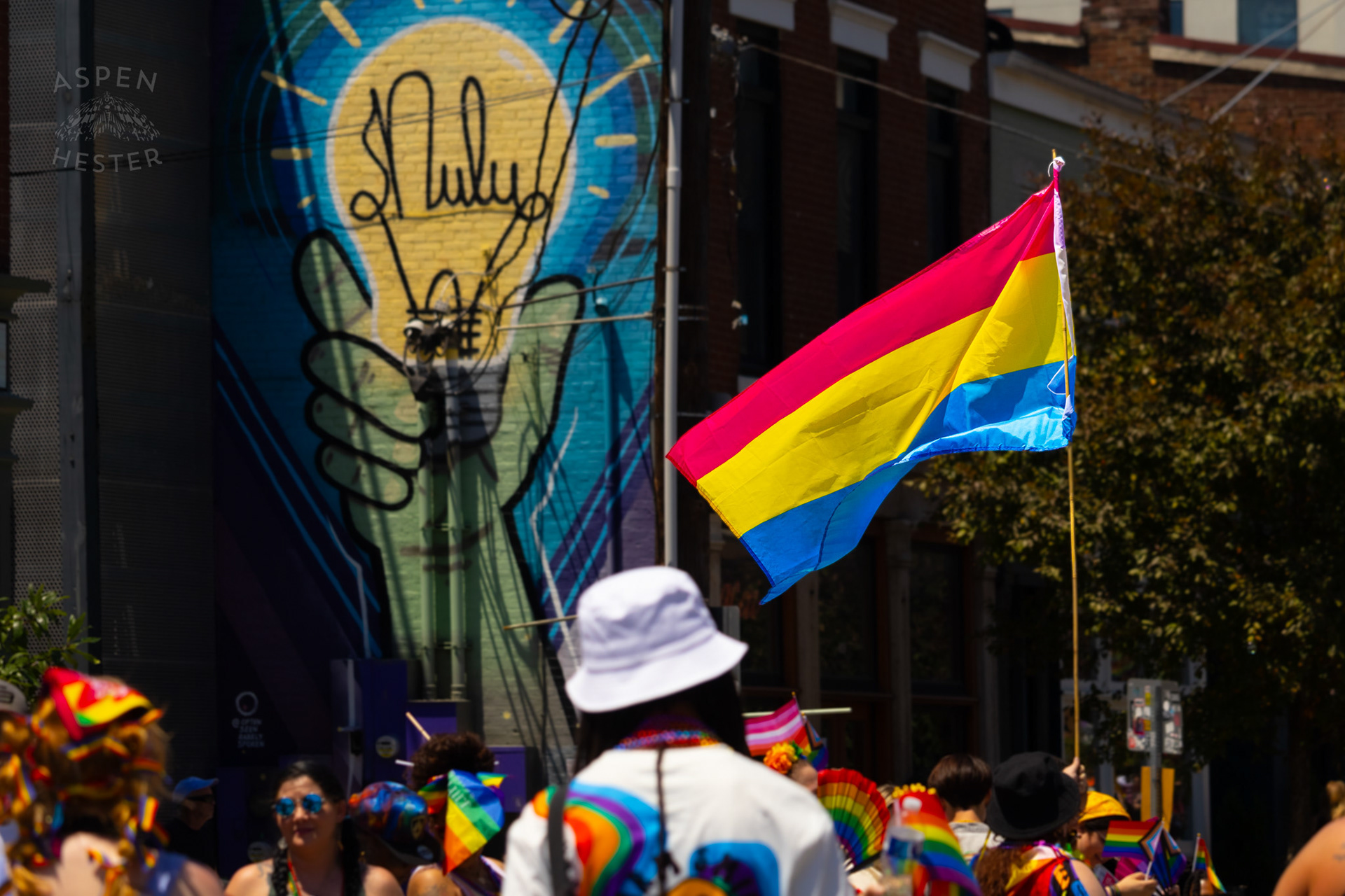 Pan Flag in The Kentuckiana Pride Parade. June 15th, 2024/Aspen Hester