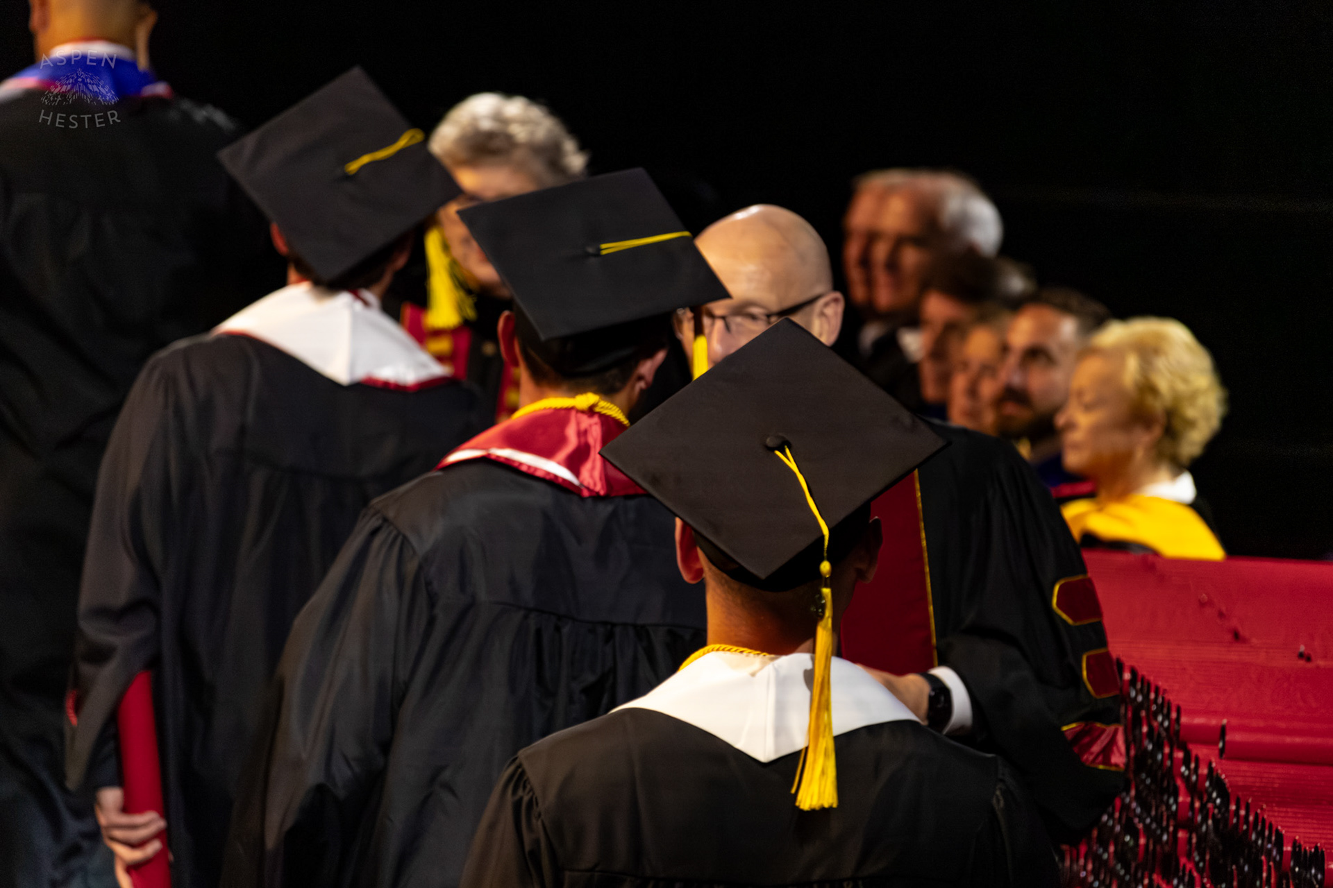 Students Lining Up to Receive Their Diplomas at UofL's 2024 Spring Graduation. May 11th, 2024/Aspen Hester