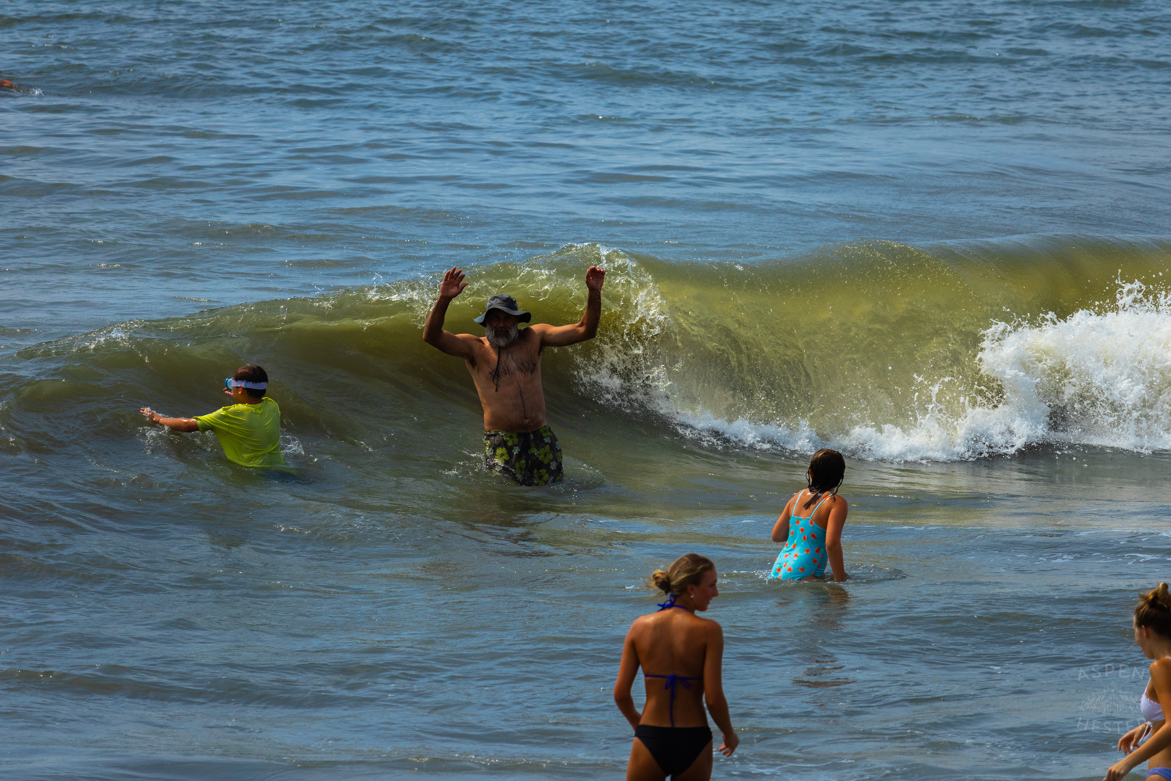 Man Tackled by Waves on Tybee Island Georgia. June 27th, 2024/Aspen Hester