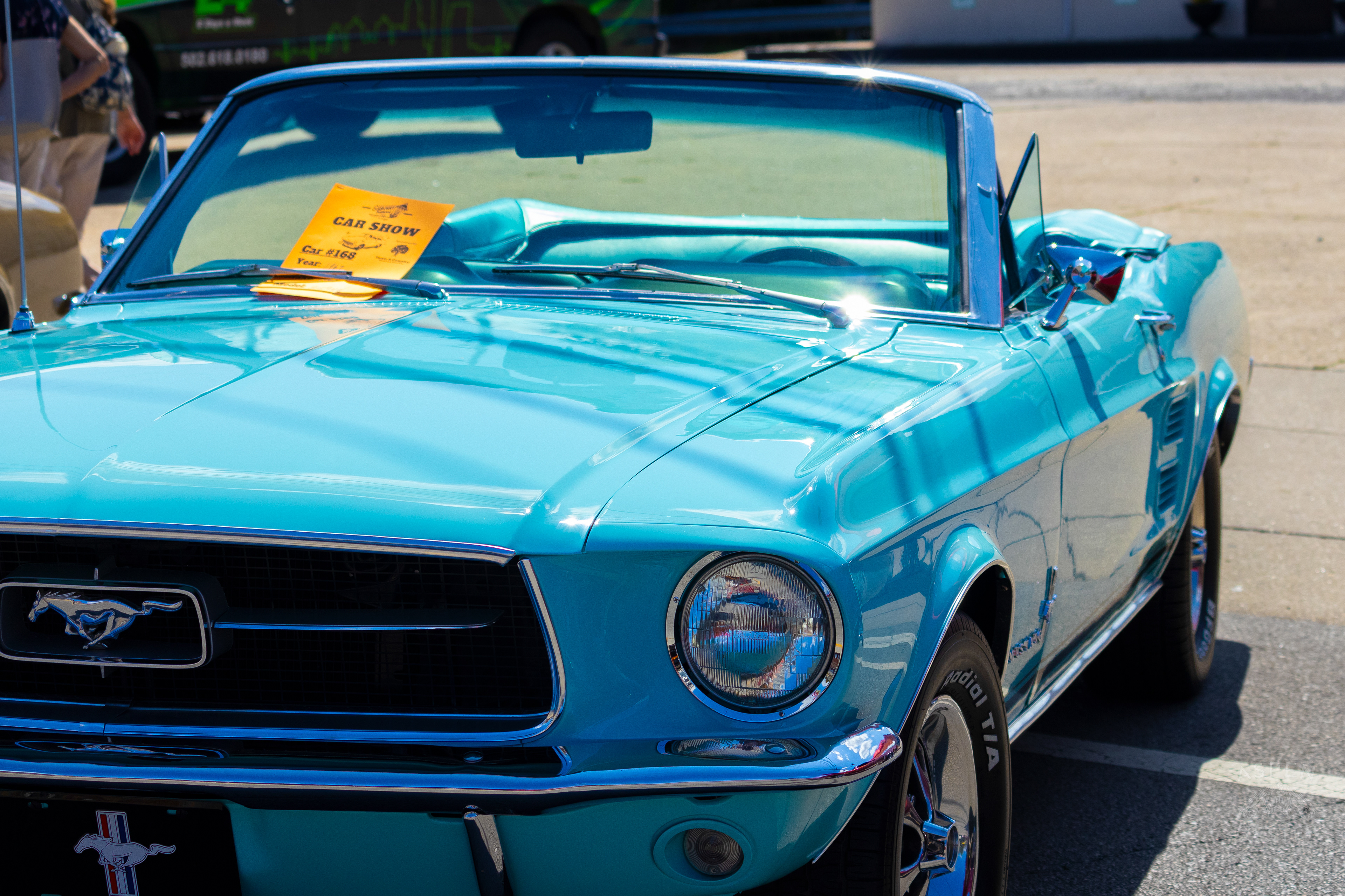 A Light Blue 1967 Ford Mustang on Display at The 2024 Jeffersontown Gaslight Festival. September 15th, 2024/Aspen Hester