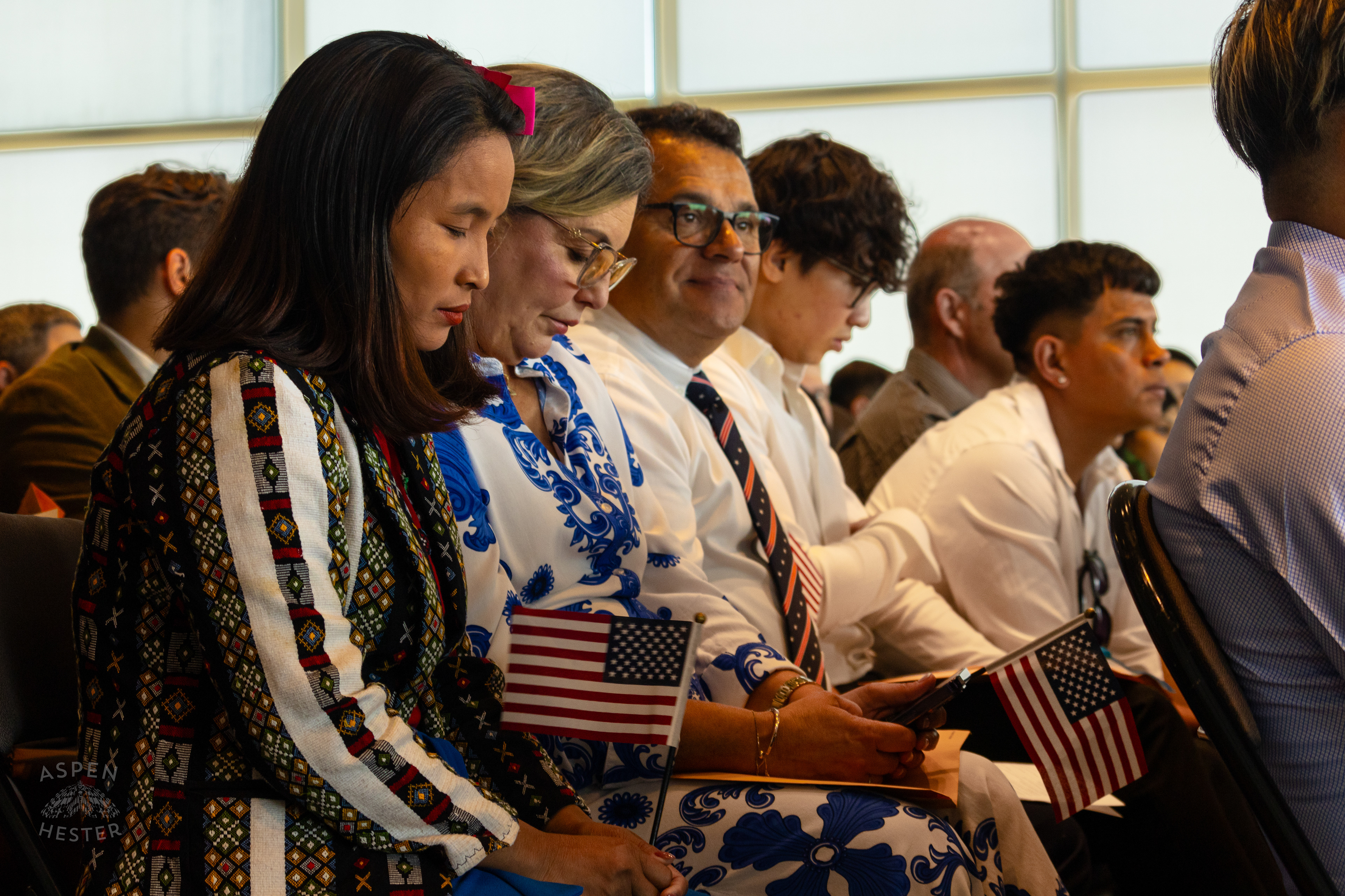 Migrants About to Become American Citizens at WorldFest's Naturalization Ceremony. August 30th, 2024/Aspen Hester