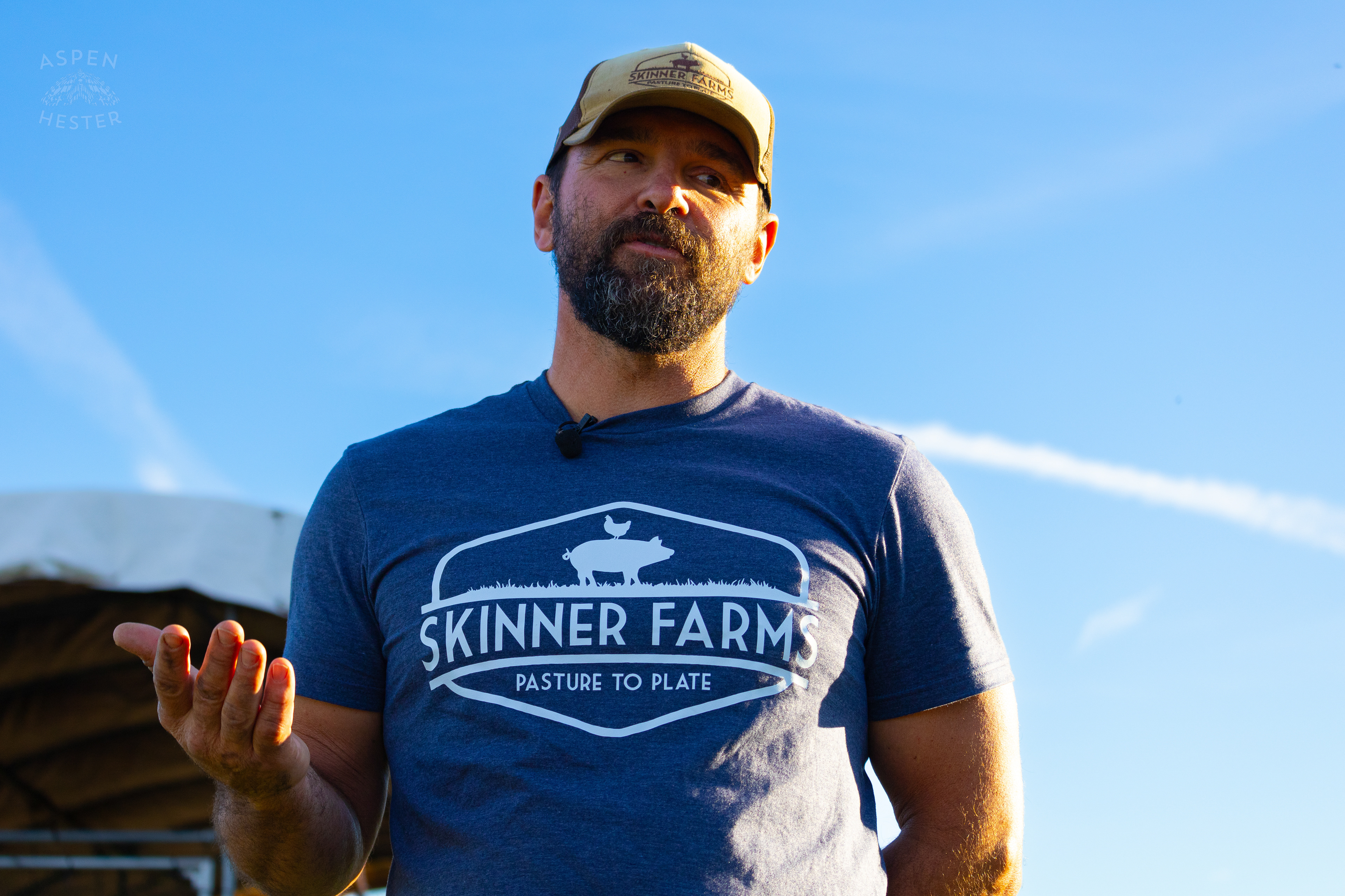 Dan Skinner Passionately Talking About How He and His Family Raise Their Holiday Birds as Humanly as Possible. 