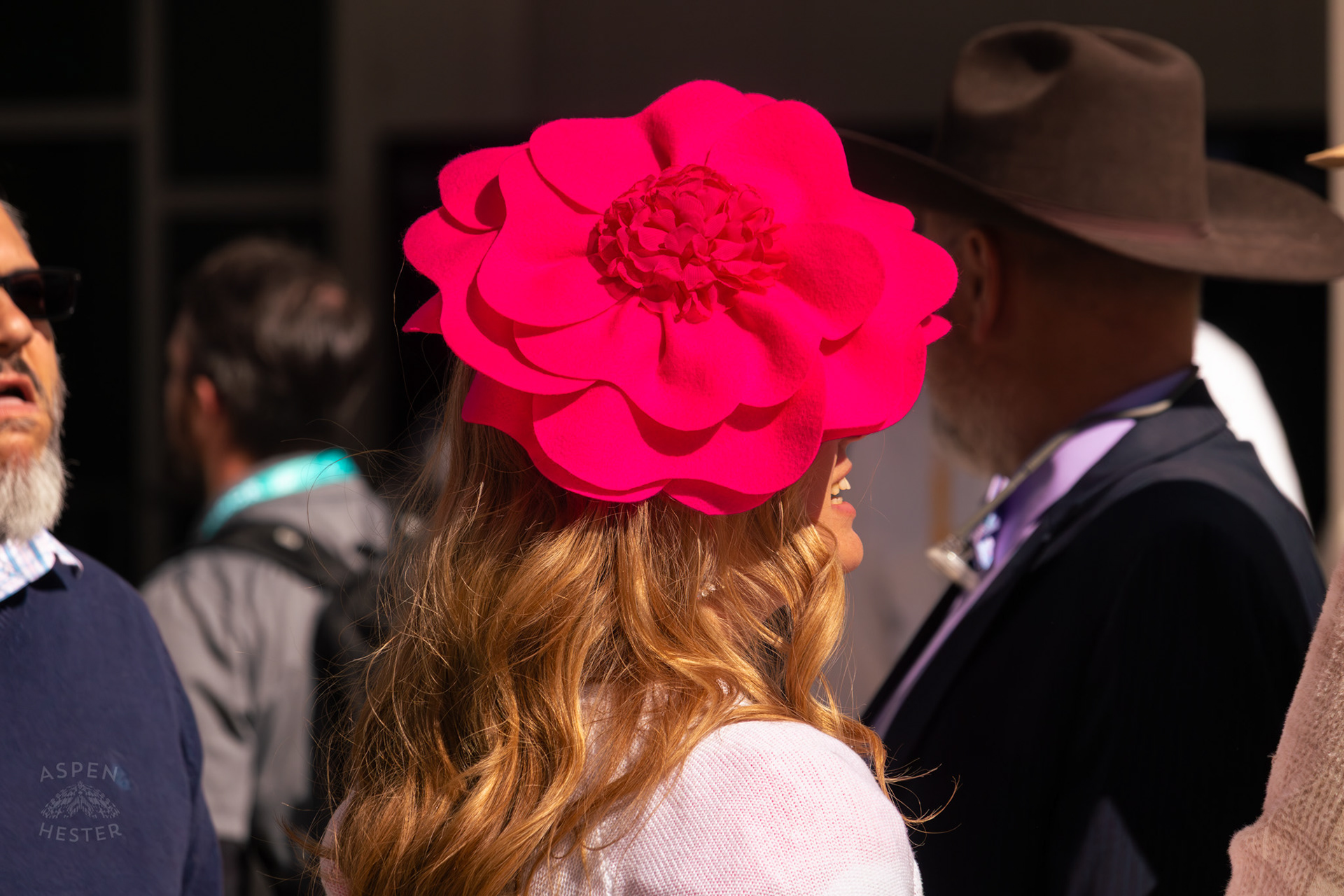 Fashion and Fascinators Near The Churchill Downs Grand Stands During Thurby. April 30th, 2026/Aspen Hester